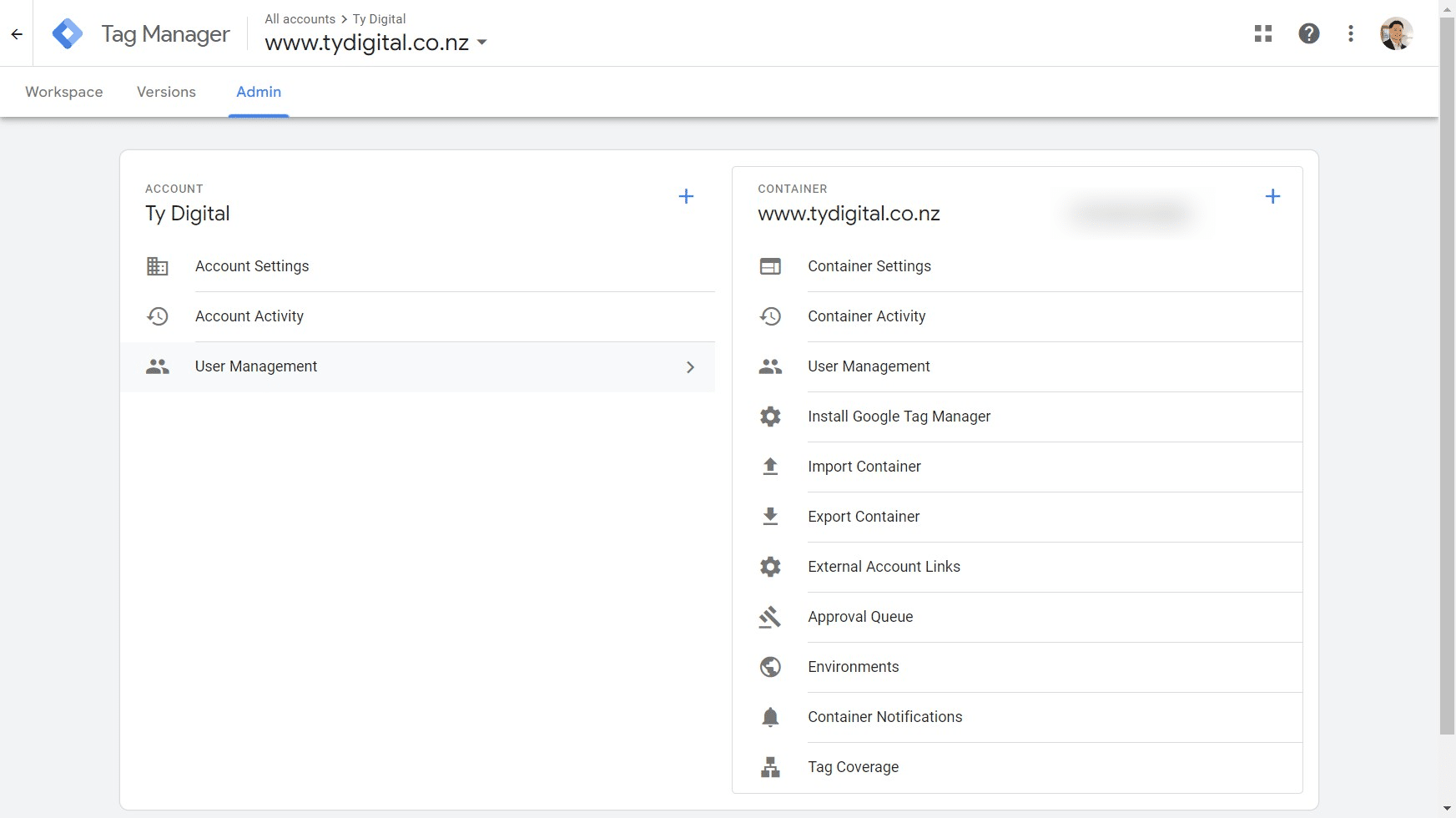 Click on "user management"