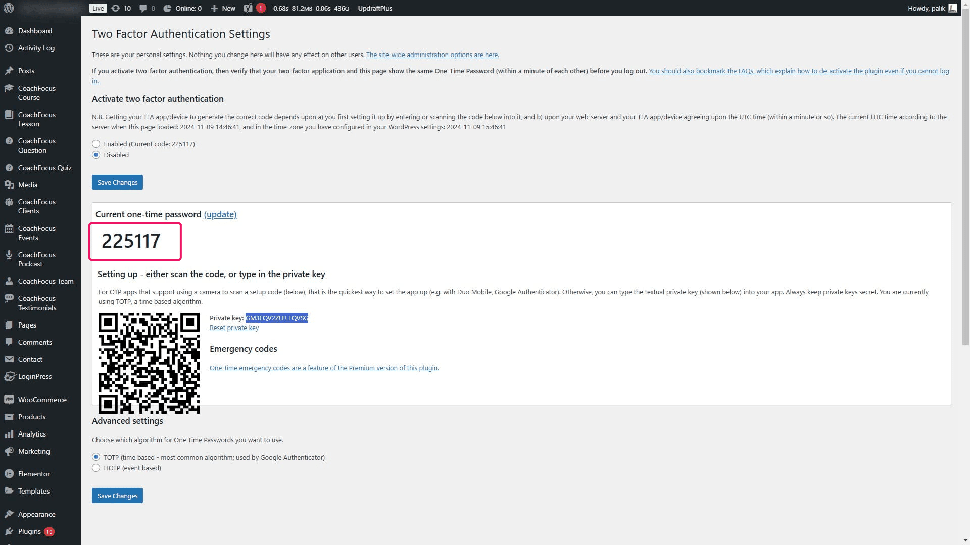 Make sure that the one-time password 6-digit code is the same on the screen and in your Authenticator App. 