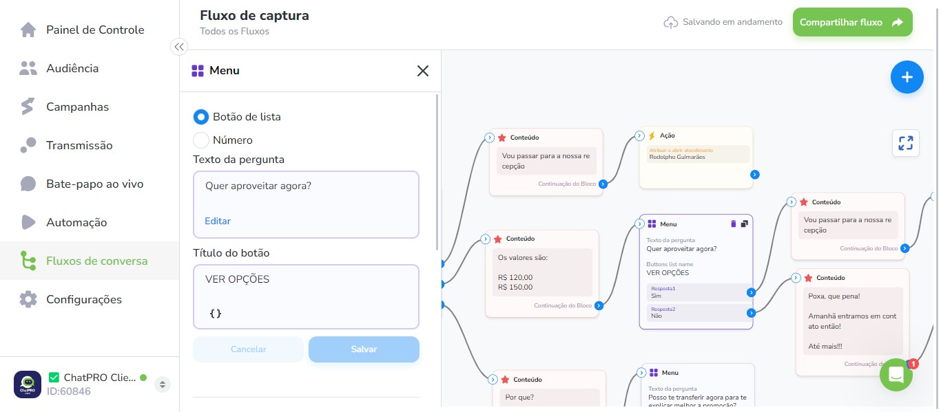 Click on "Quer aproveitar agora?"