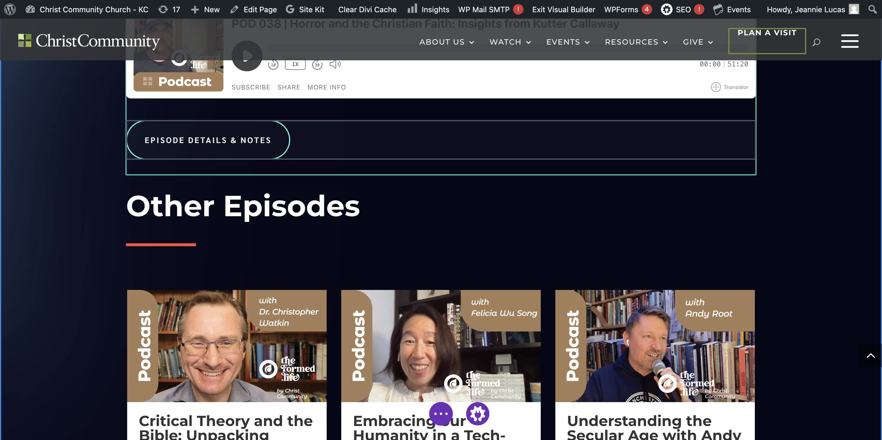 SELECT the Episode Button to edit the URL