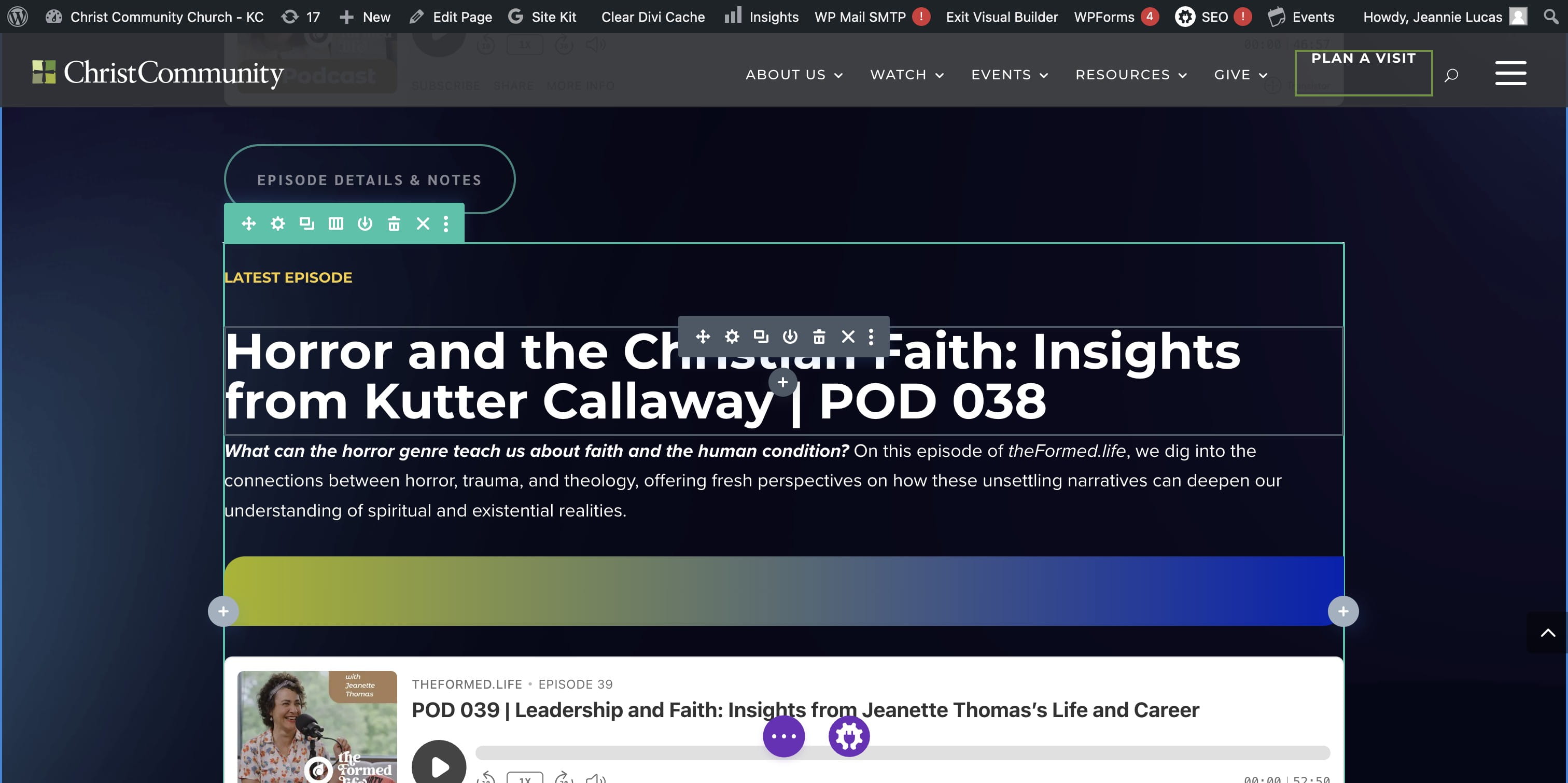 EDIT the Title with "| POD0XX" the podcast episode number at the end of the title.
