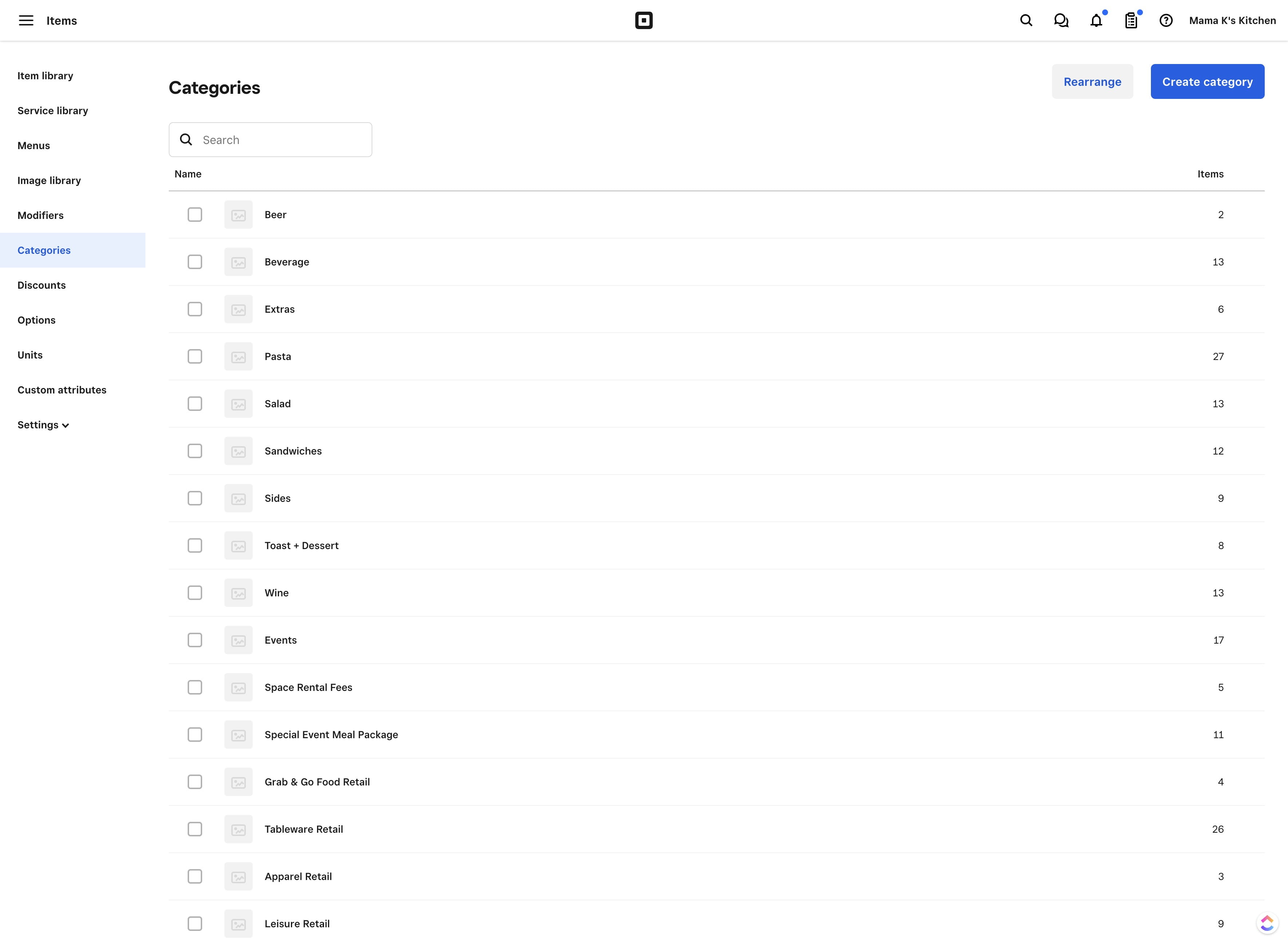 Click on "Create category"