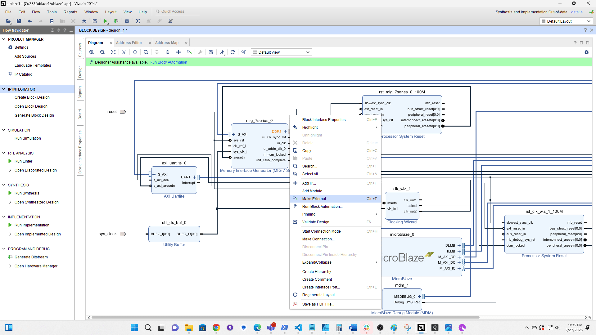 Select Make External
