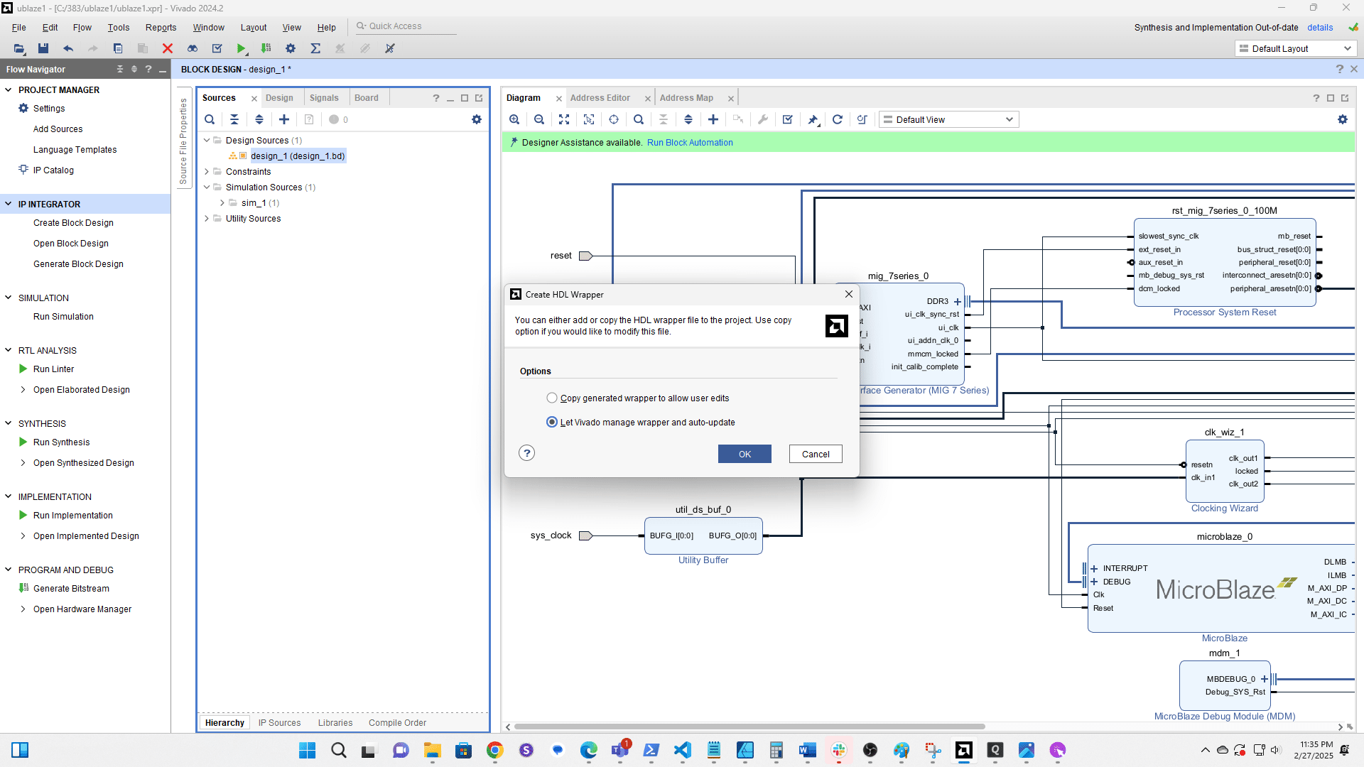 Let Vivado manage it