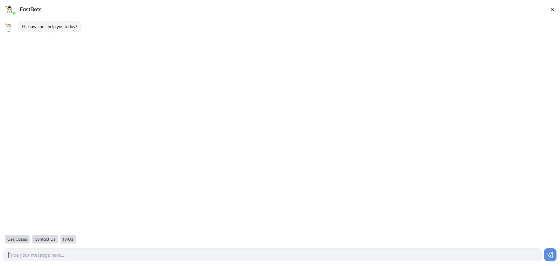 Ask your chatbot a test question it’s unlikely to answer, triggering the fallback message.