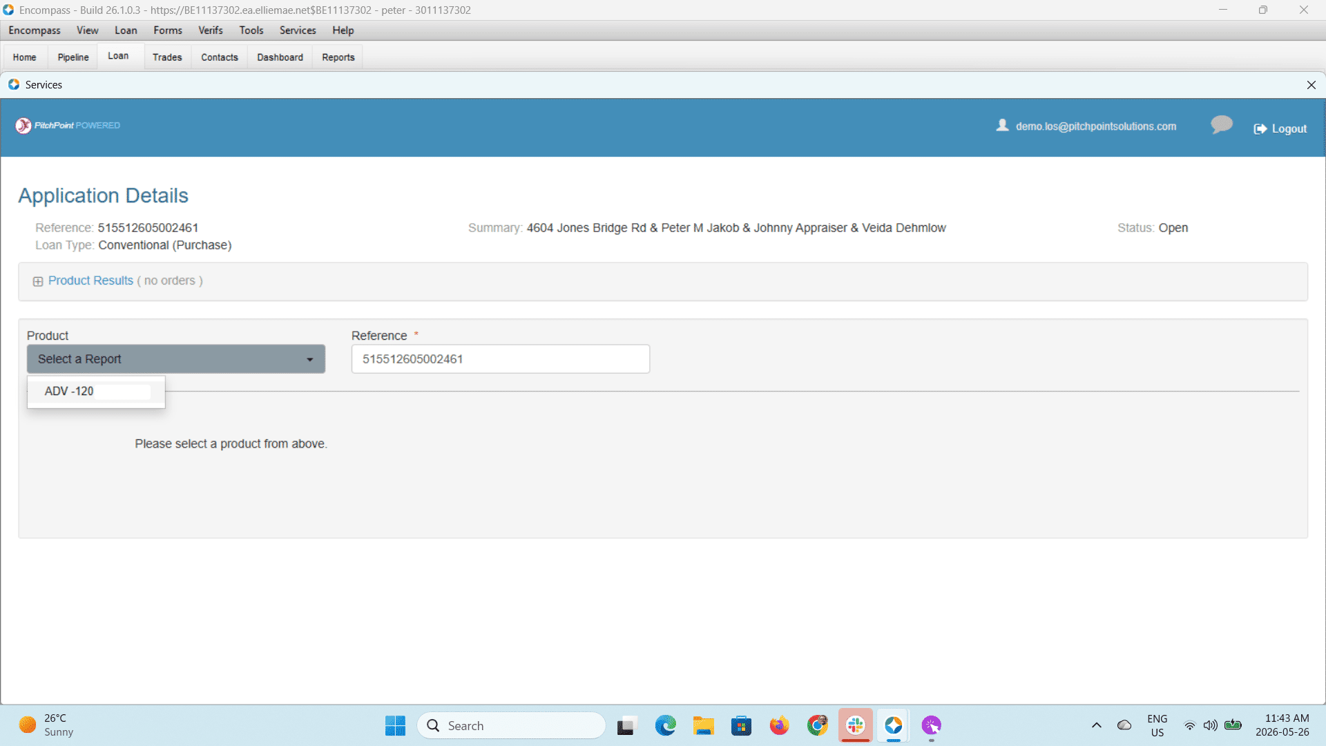 Select **ADV-120** from your product drop-down menu.