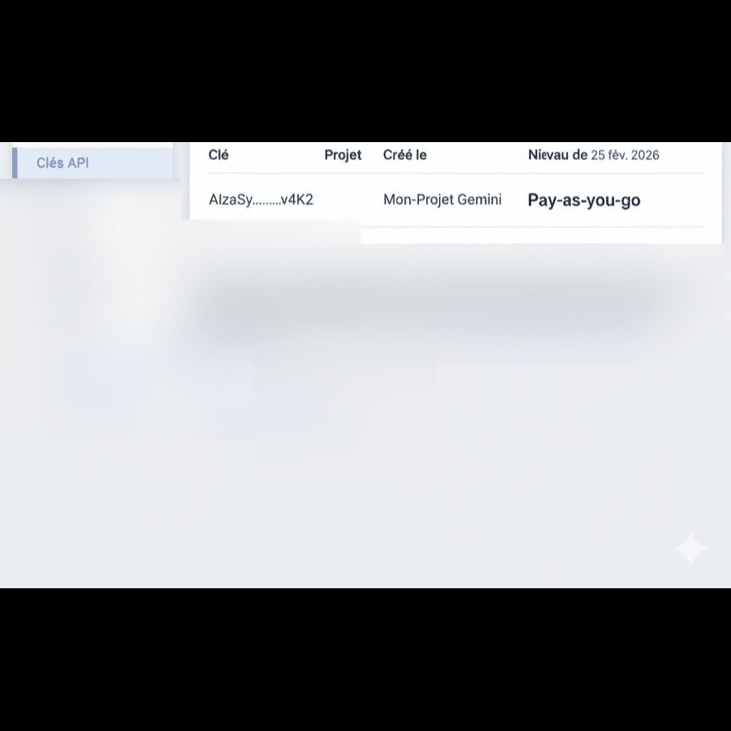 Copiez la clé API que vous voulez partager.