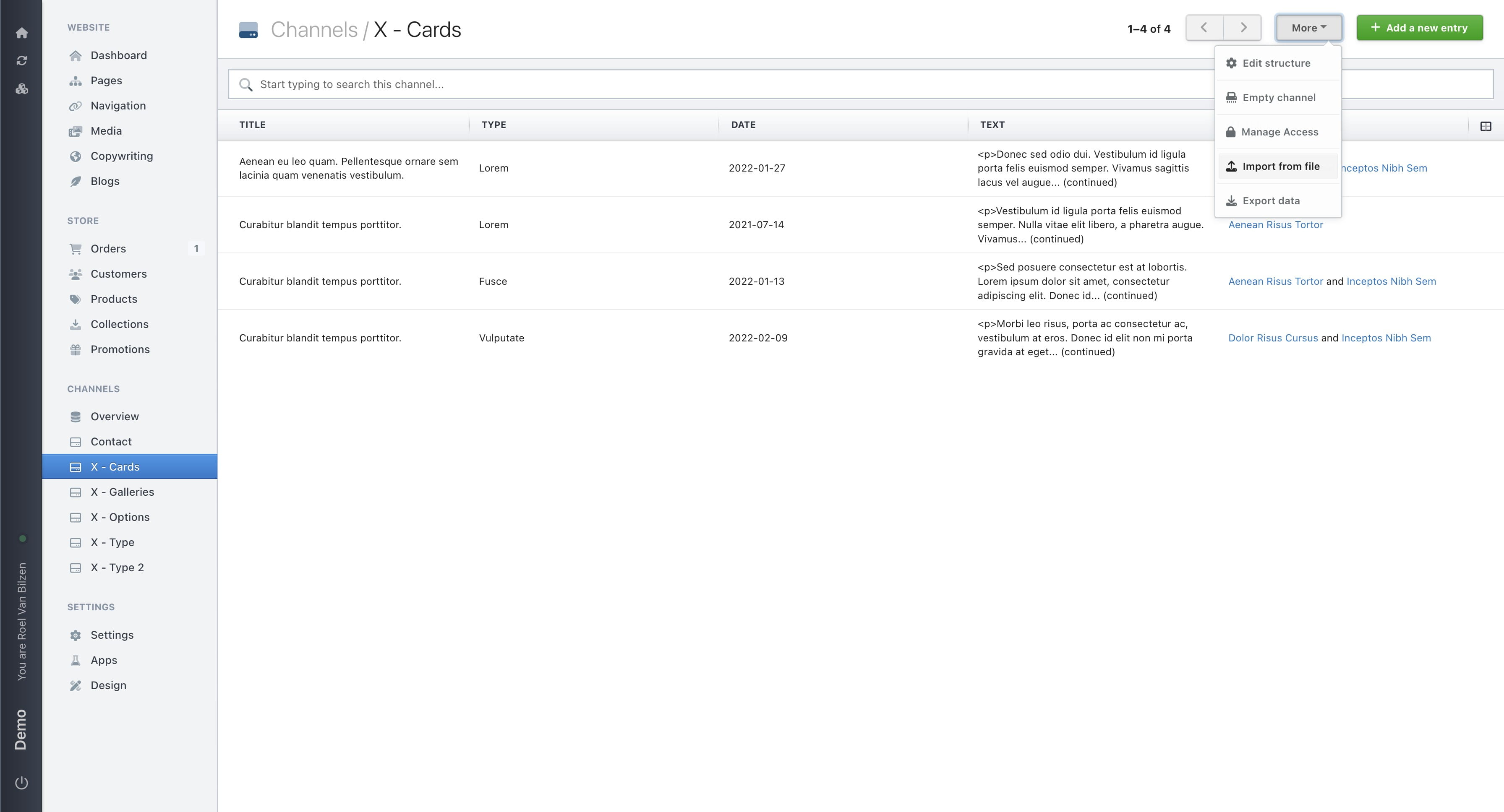 Click on "Import from file"
