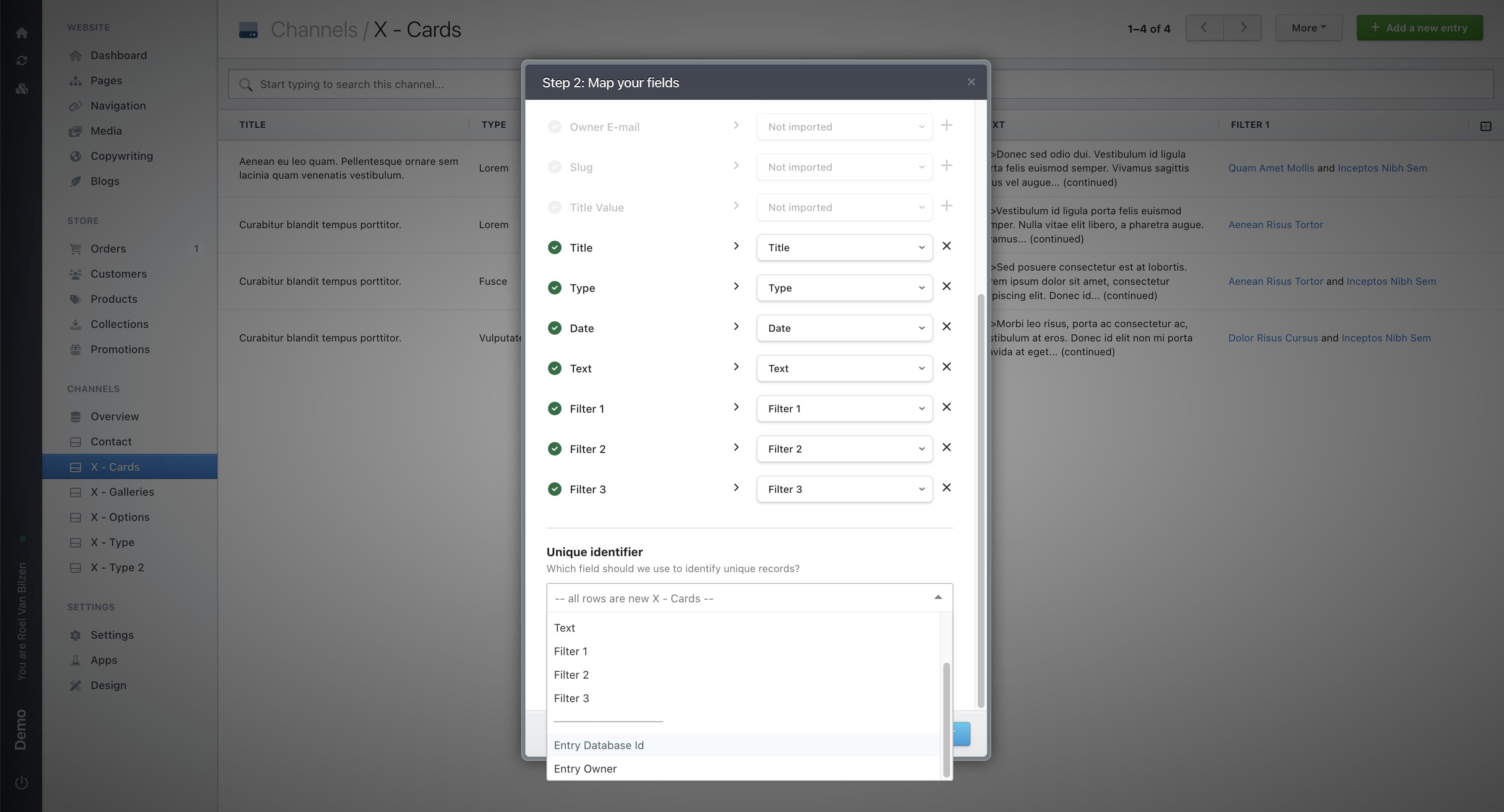 In most cases, it’s best to use “Entry Database ID,” as it is unique for each entry.