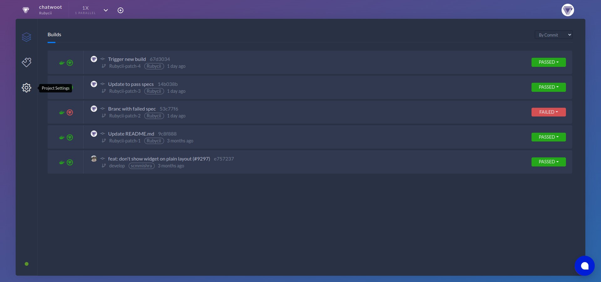 Go to your **Project Settings** page