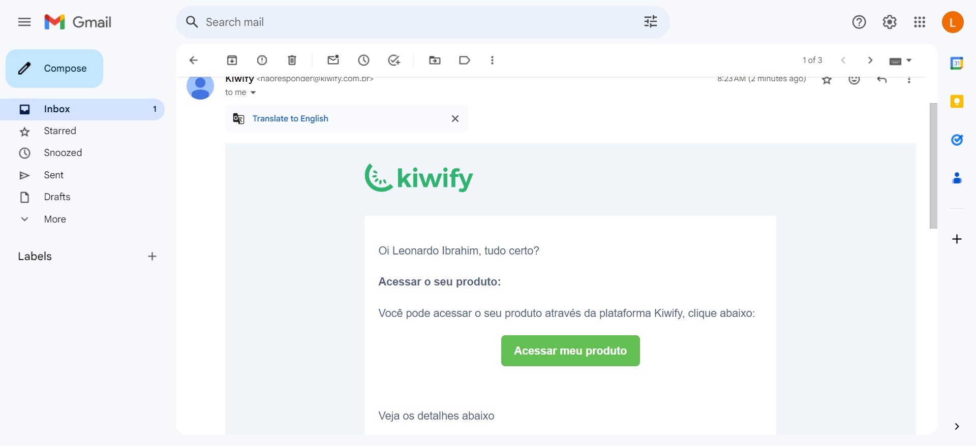 Clique em "Acessar meu produto"