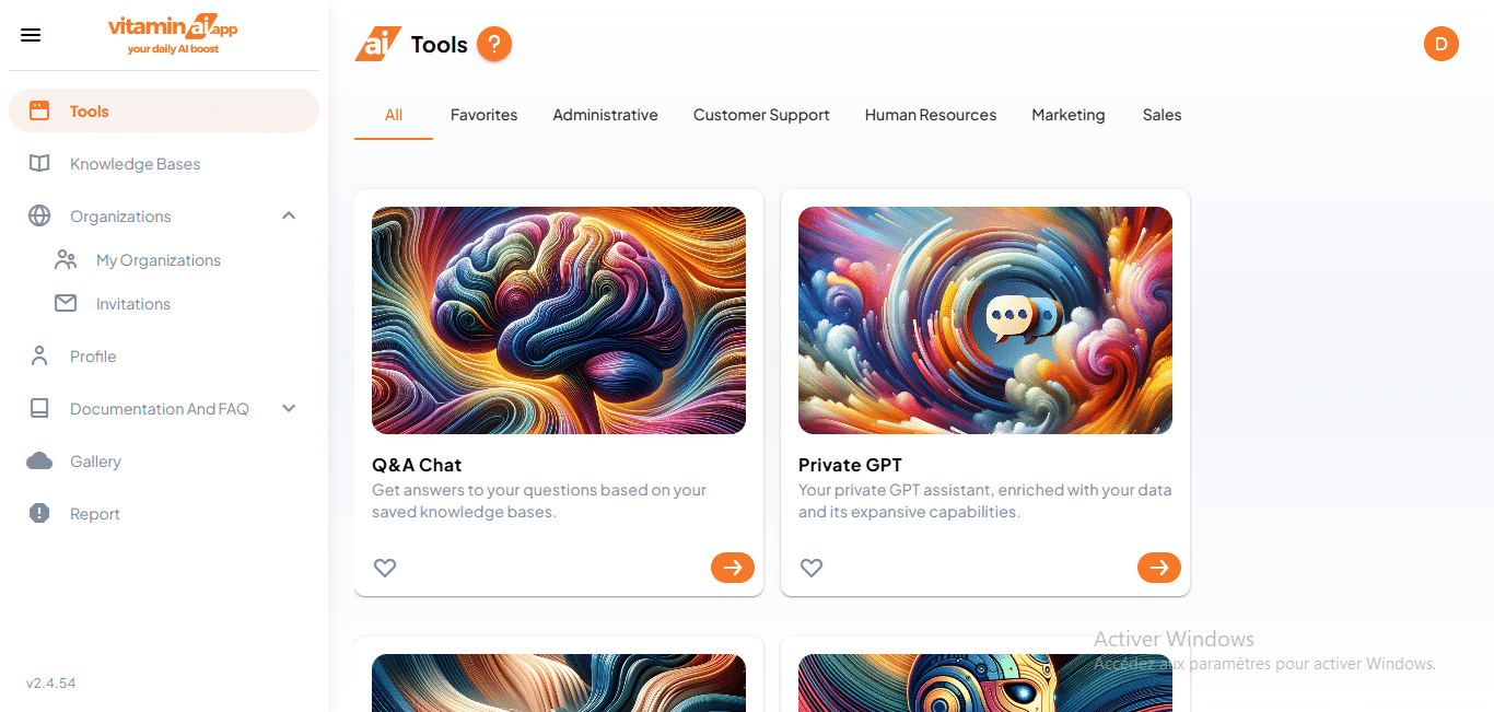 Click on "My Organizations"