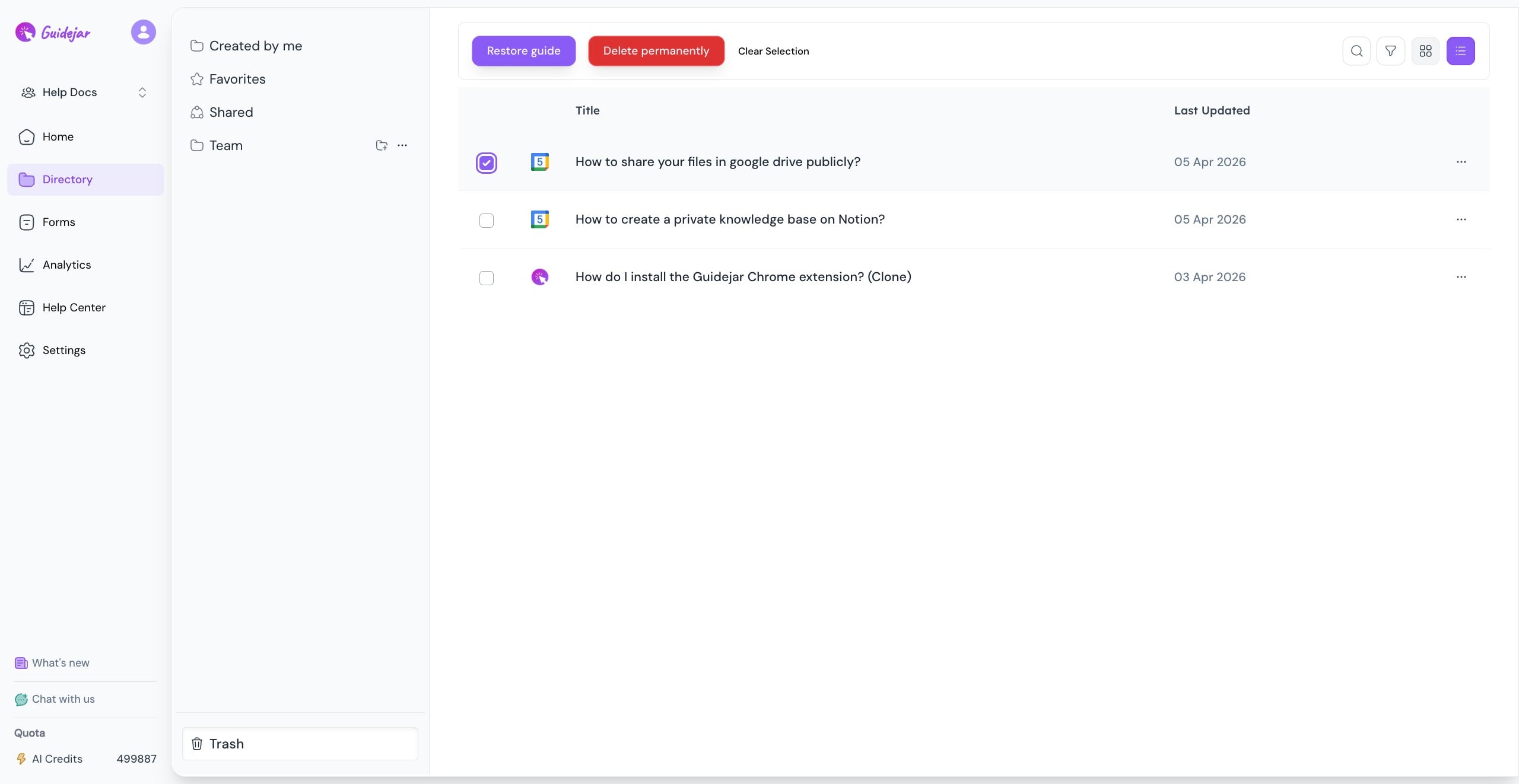 Click on "**Delete permanently**"