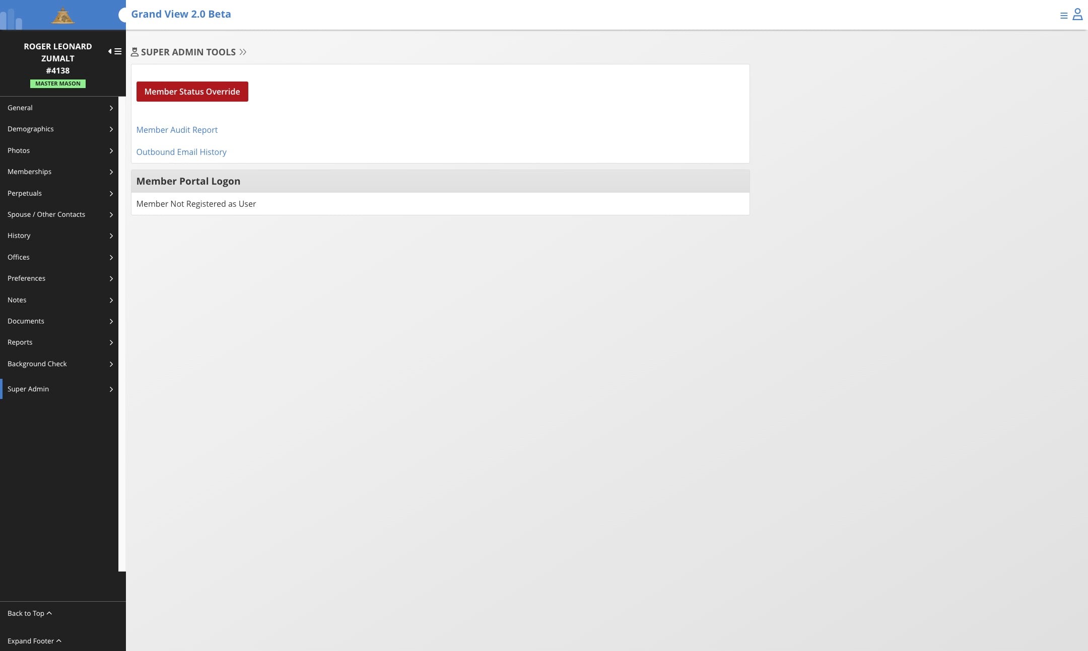 Click on "Member Status Override"