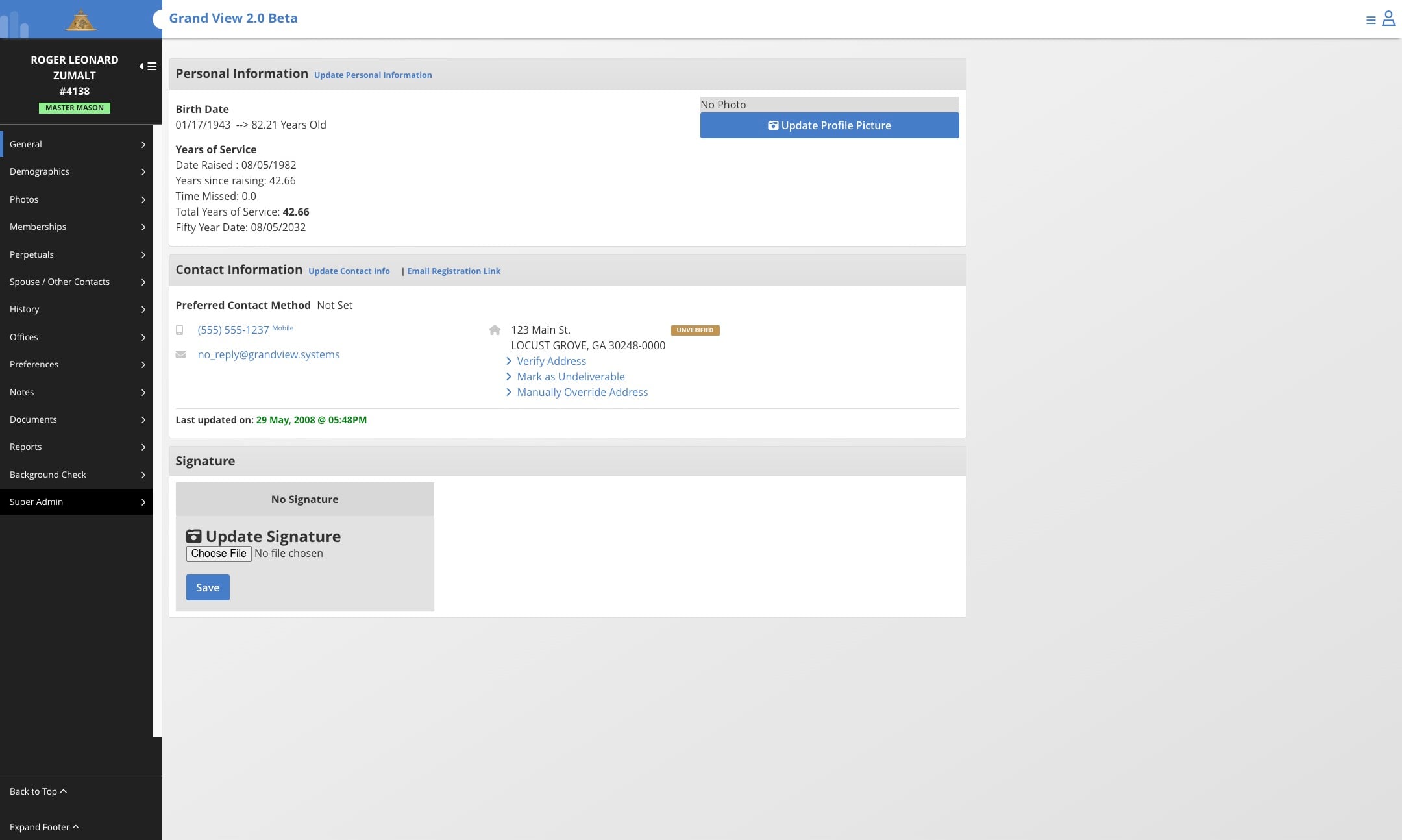 Click on "Super Admin" on the left side menu.