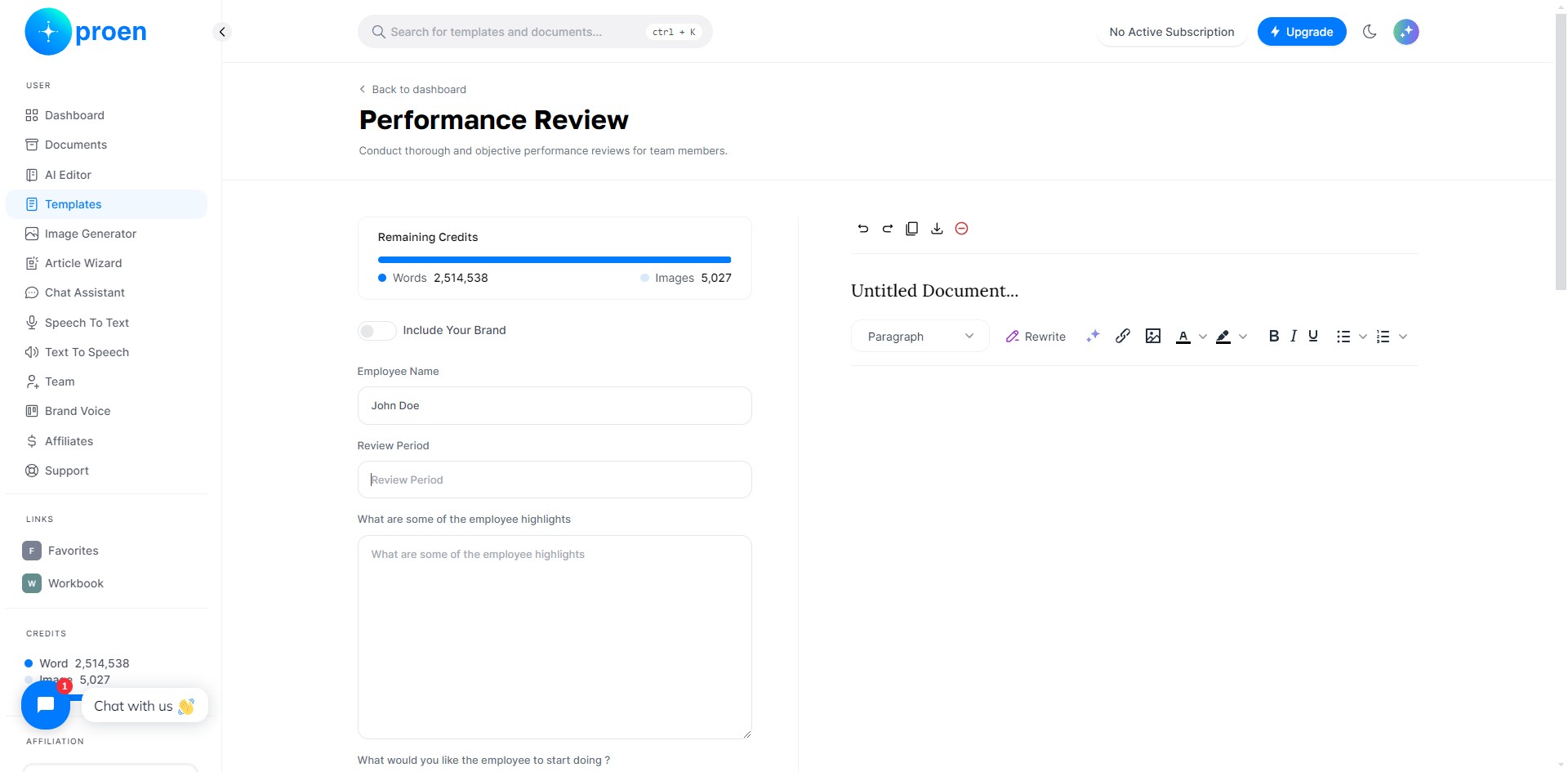 Enter the review period