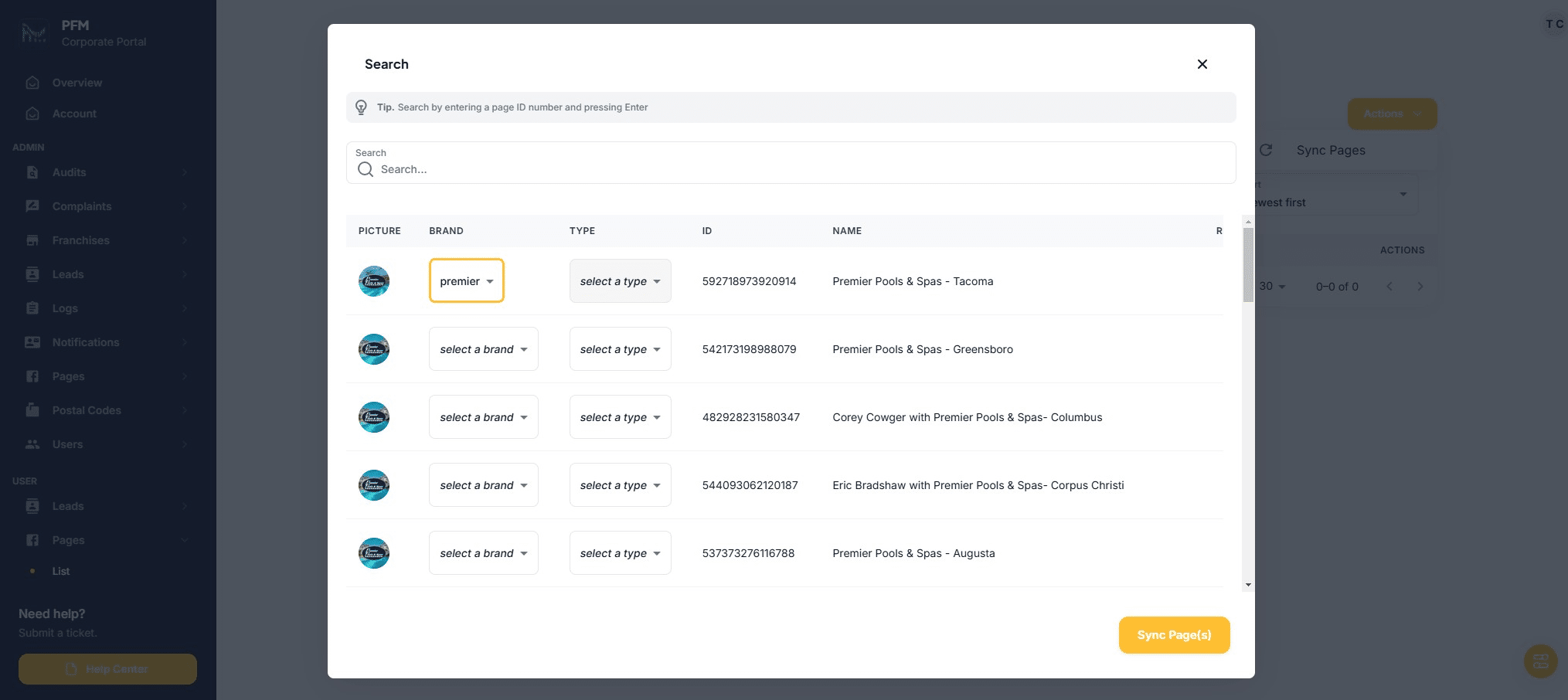 Click on "select a type"