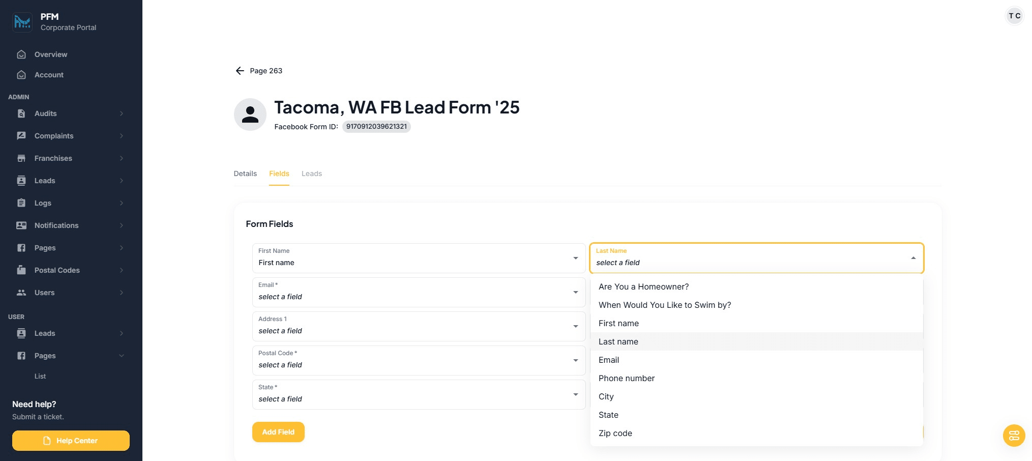 Click on "Last name"