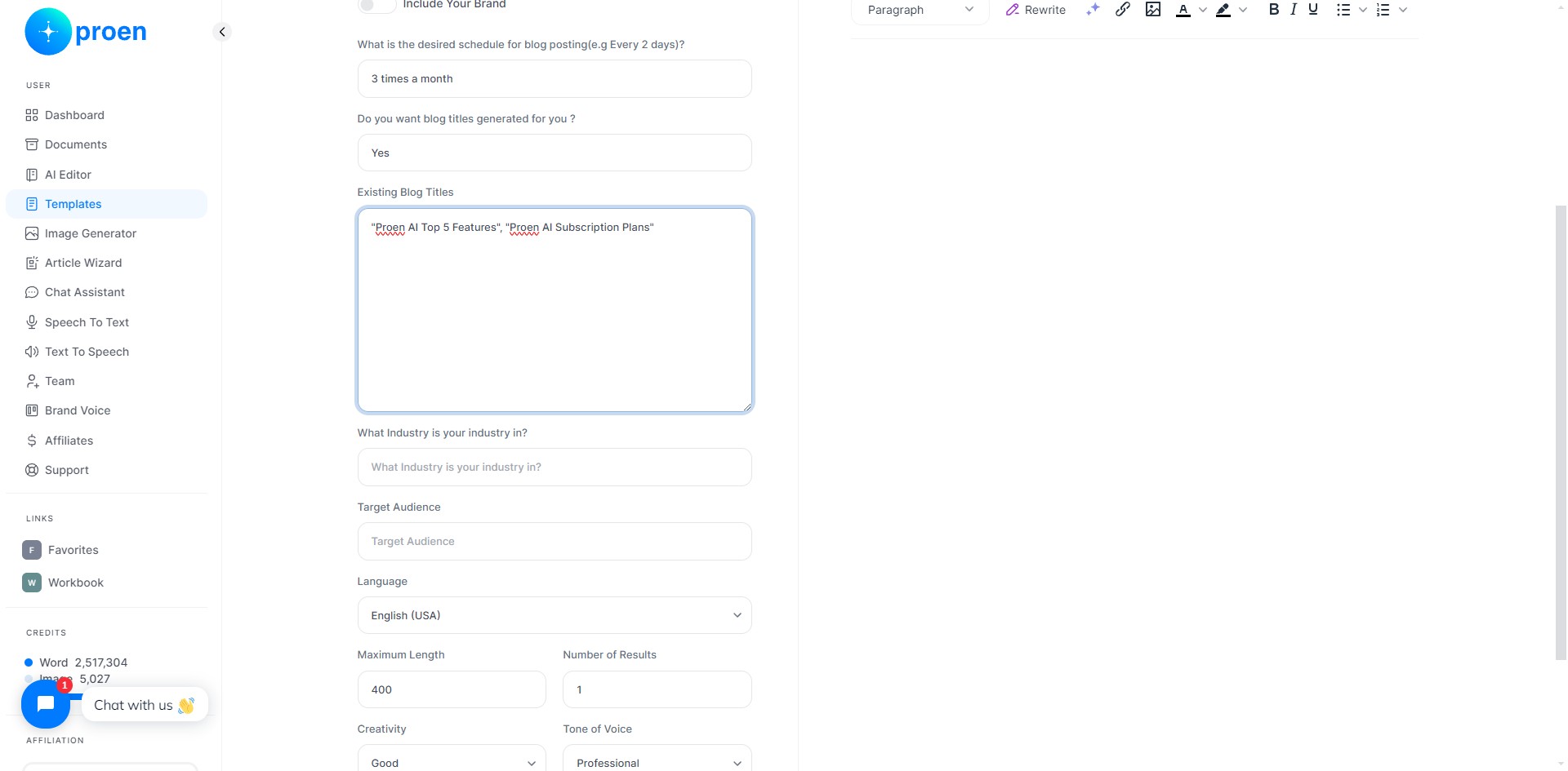 Enter the industry your blog is based in