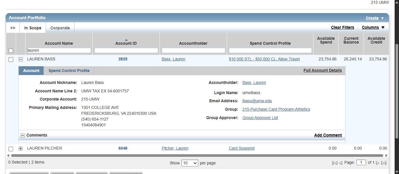 Click on "Full Account Details"