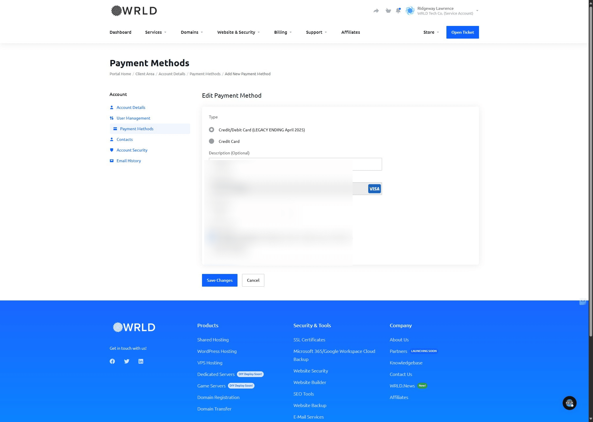 In this example, we need to update it by adding a new card on file since we do not physically store your cards on file. 