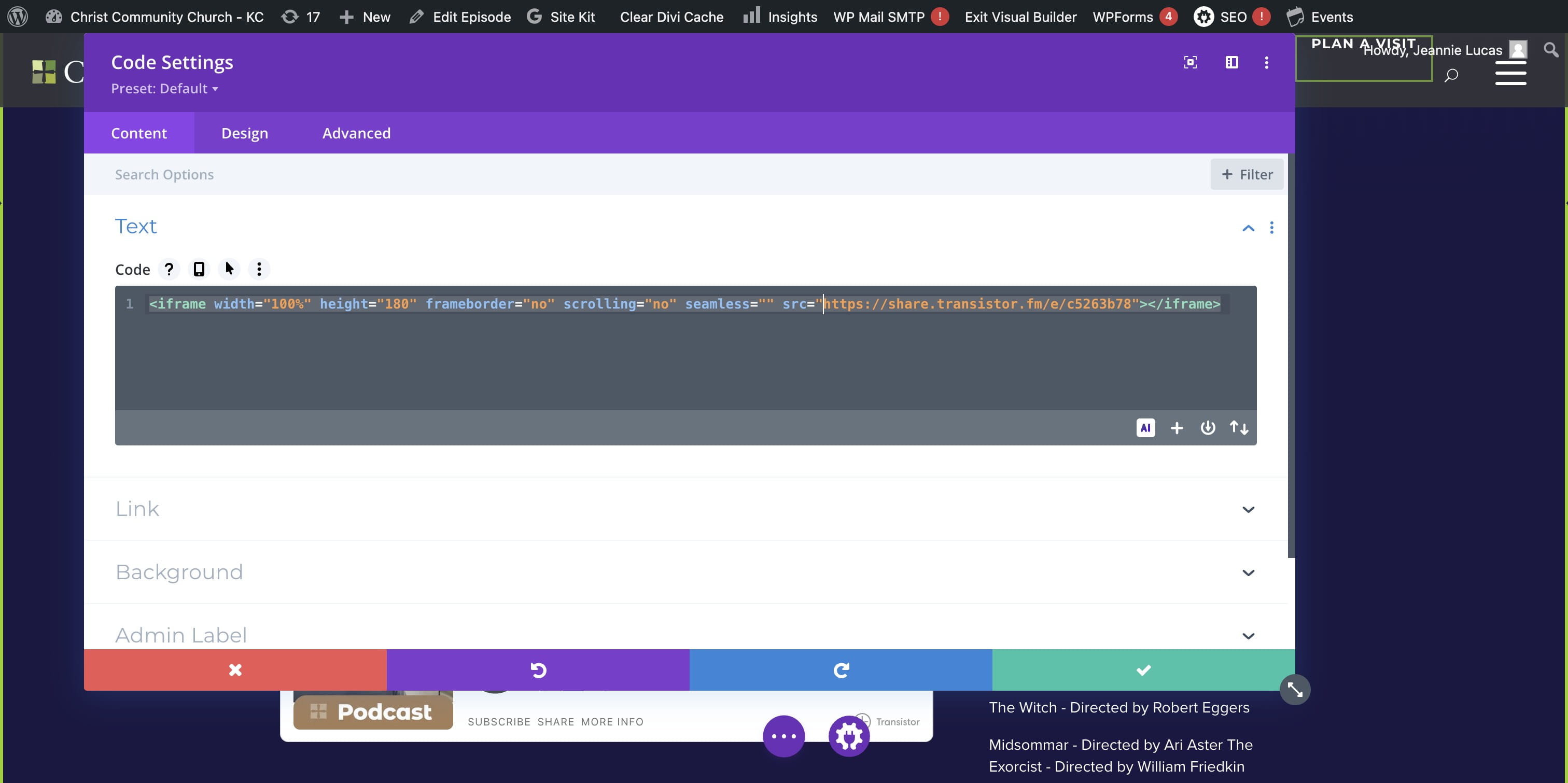 CUT the existing code, and PASTE in the new code. 