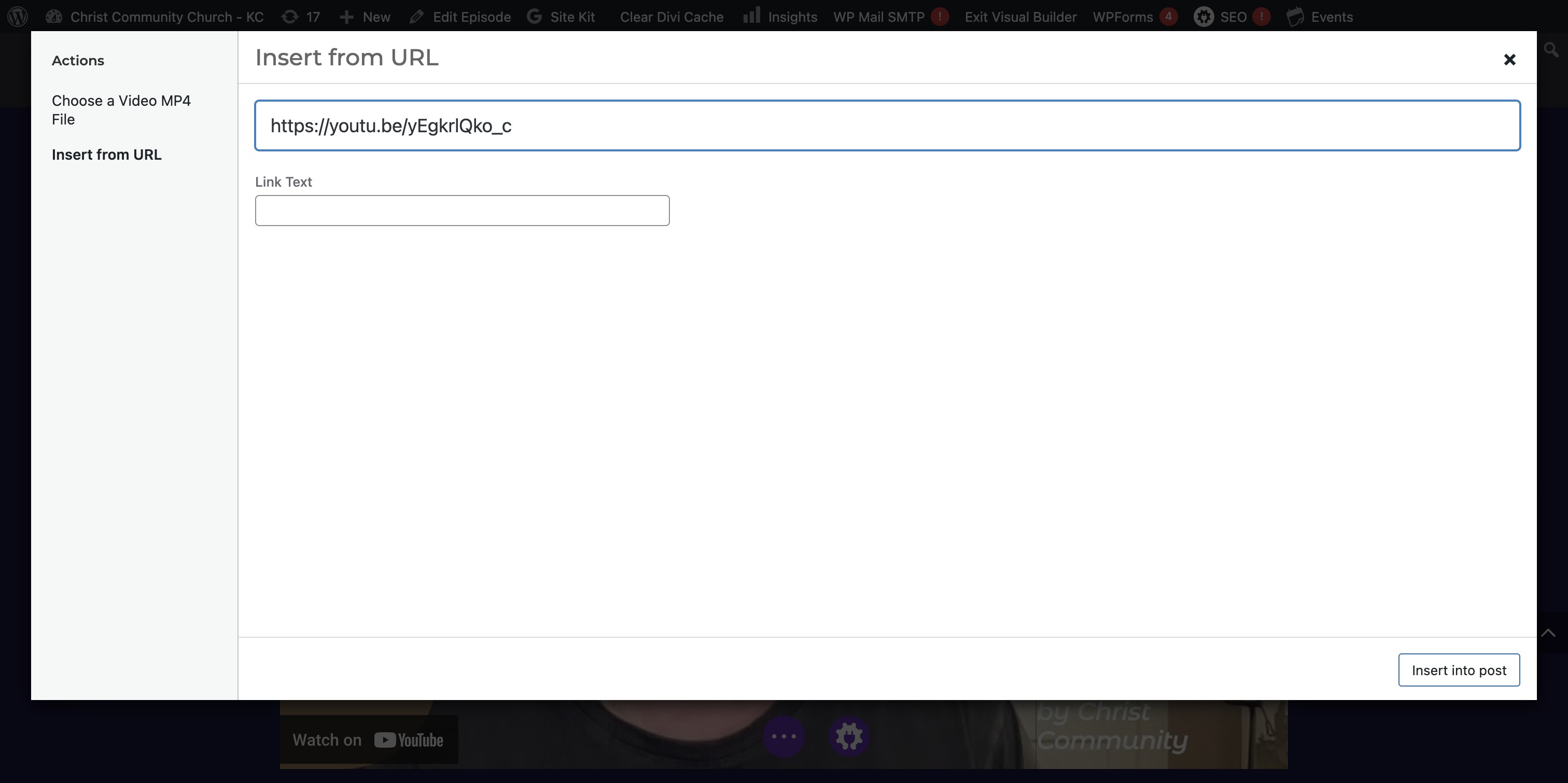 Click on "Link Text"