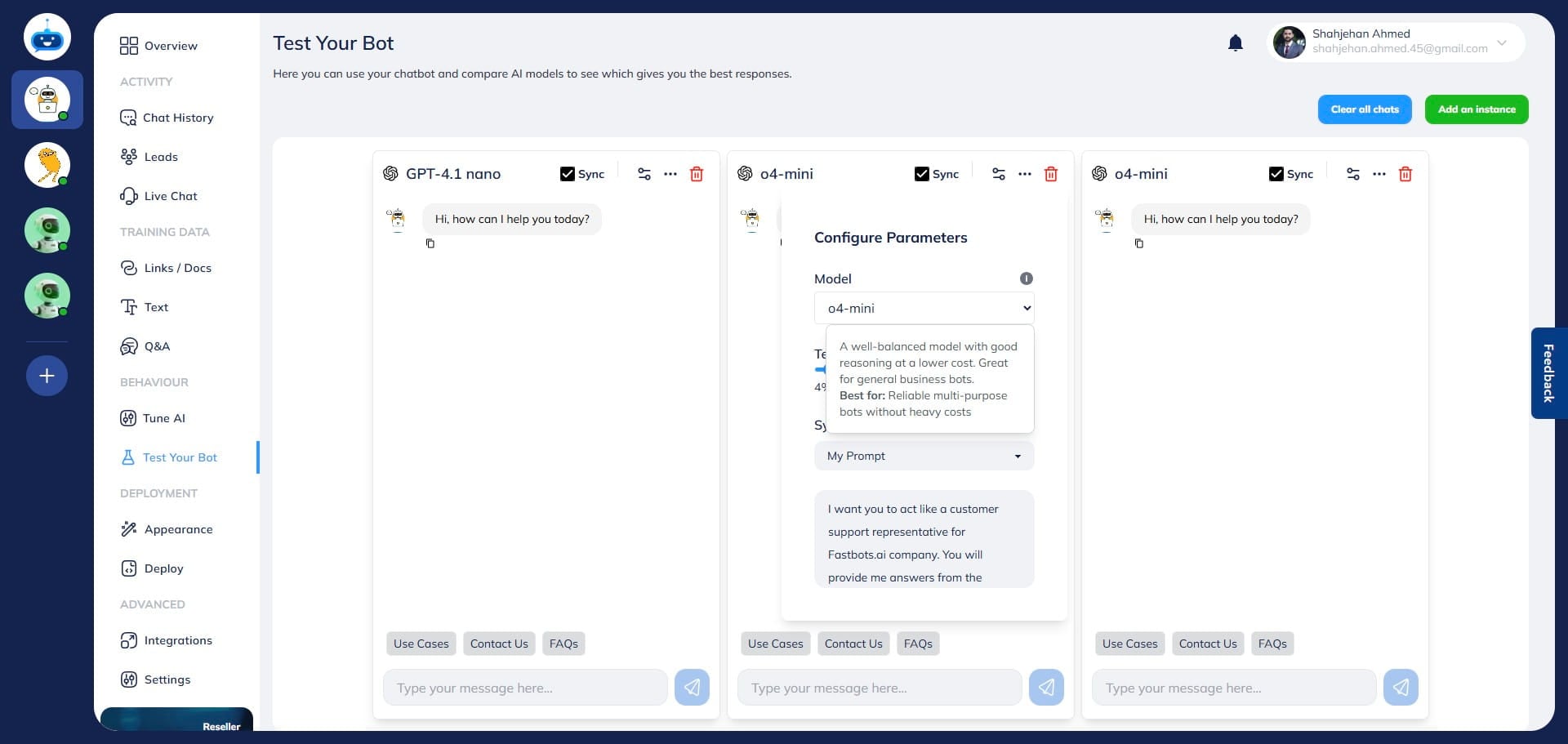 Make sure to configure the required parameters for all bots.