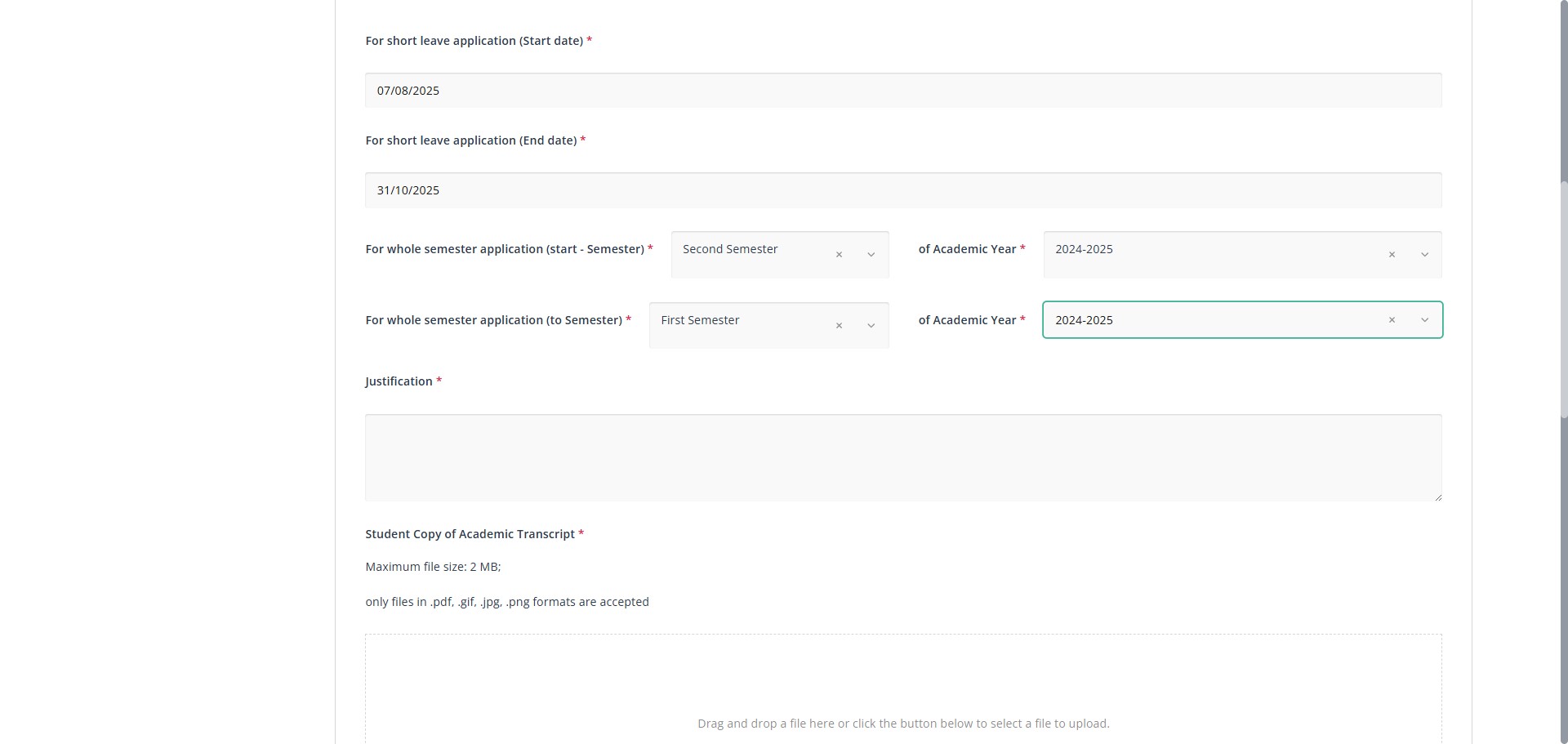 Fill out all requred field