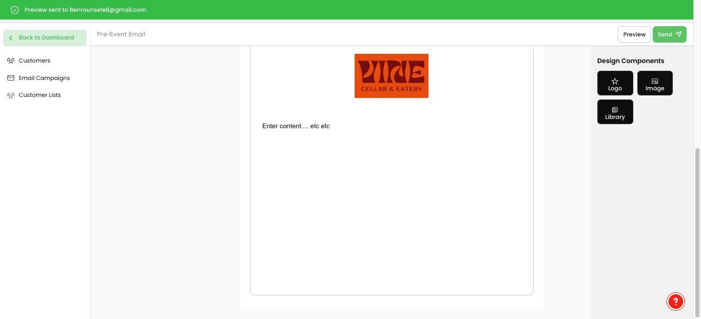 When you are ready to send, Click the green **Send** button in the top-right corner