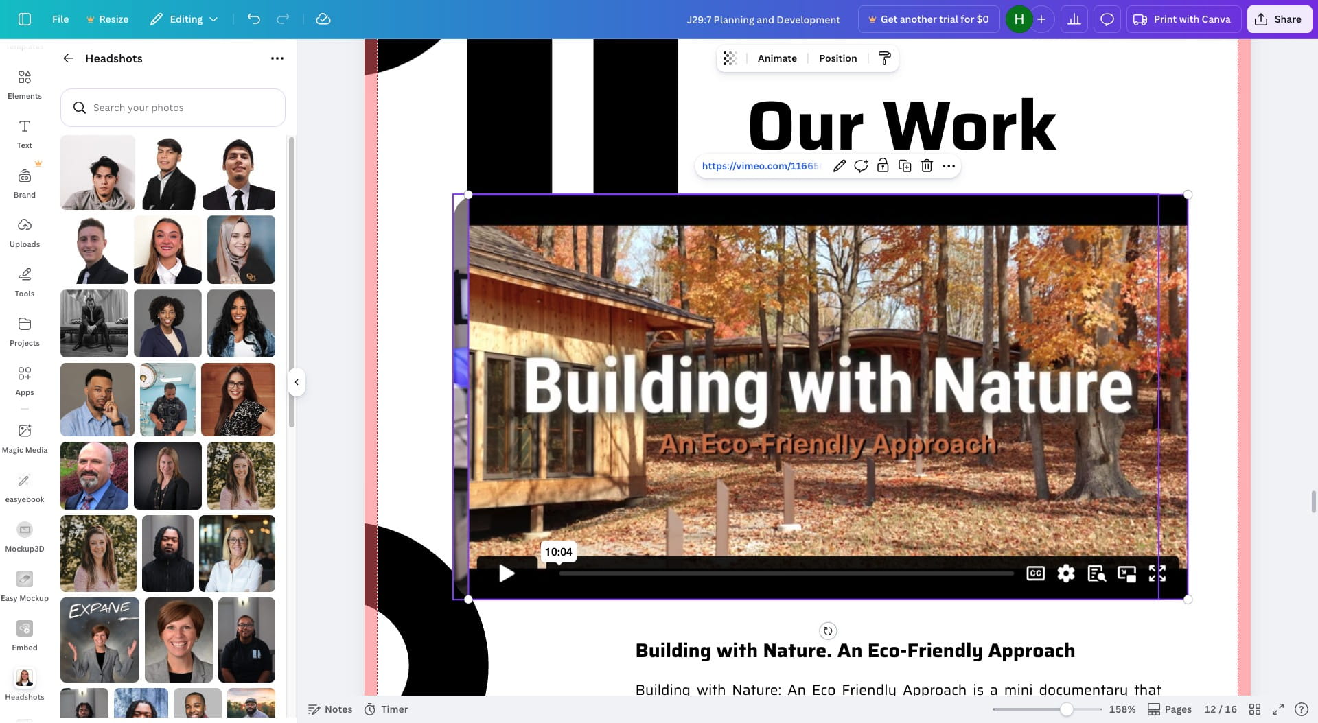 Use the place holder image to line up and resize the link