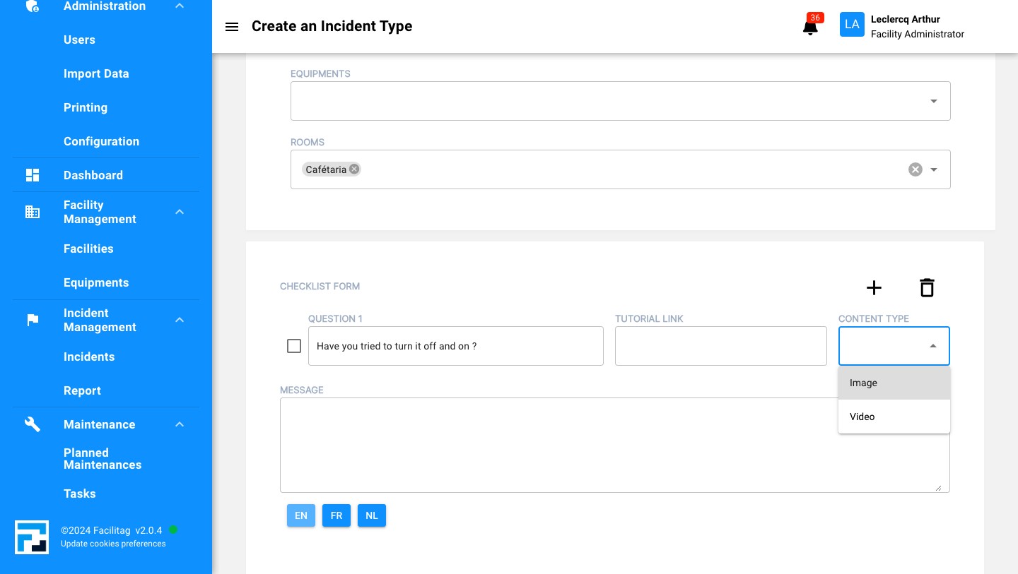Select the content type