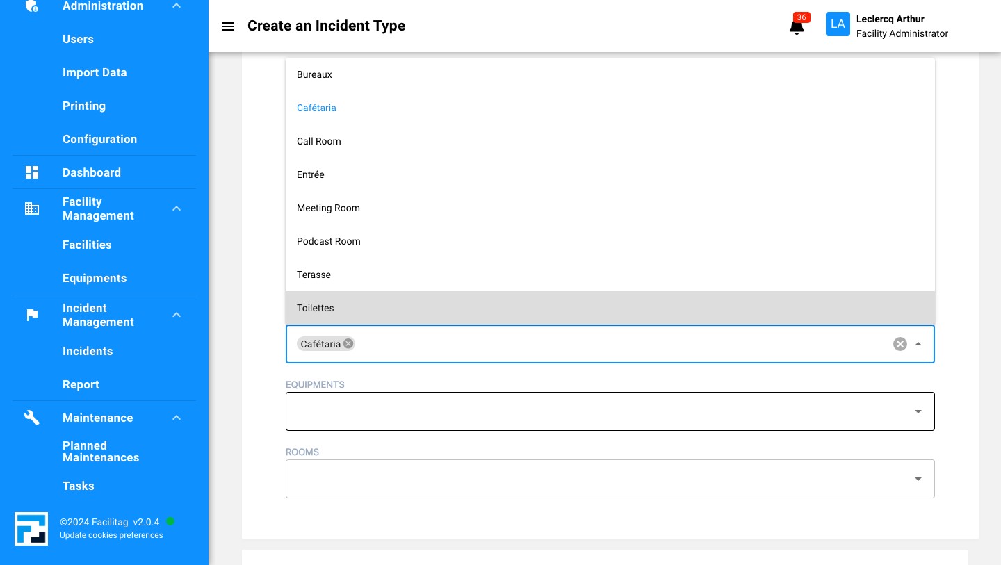 Link it with an equipement if needed