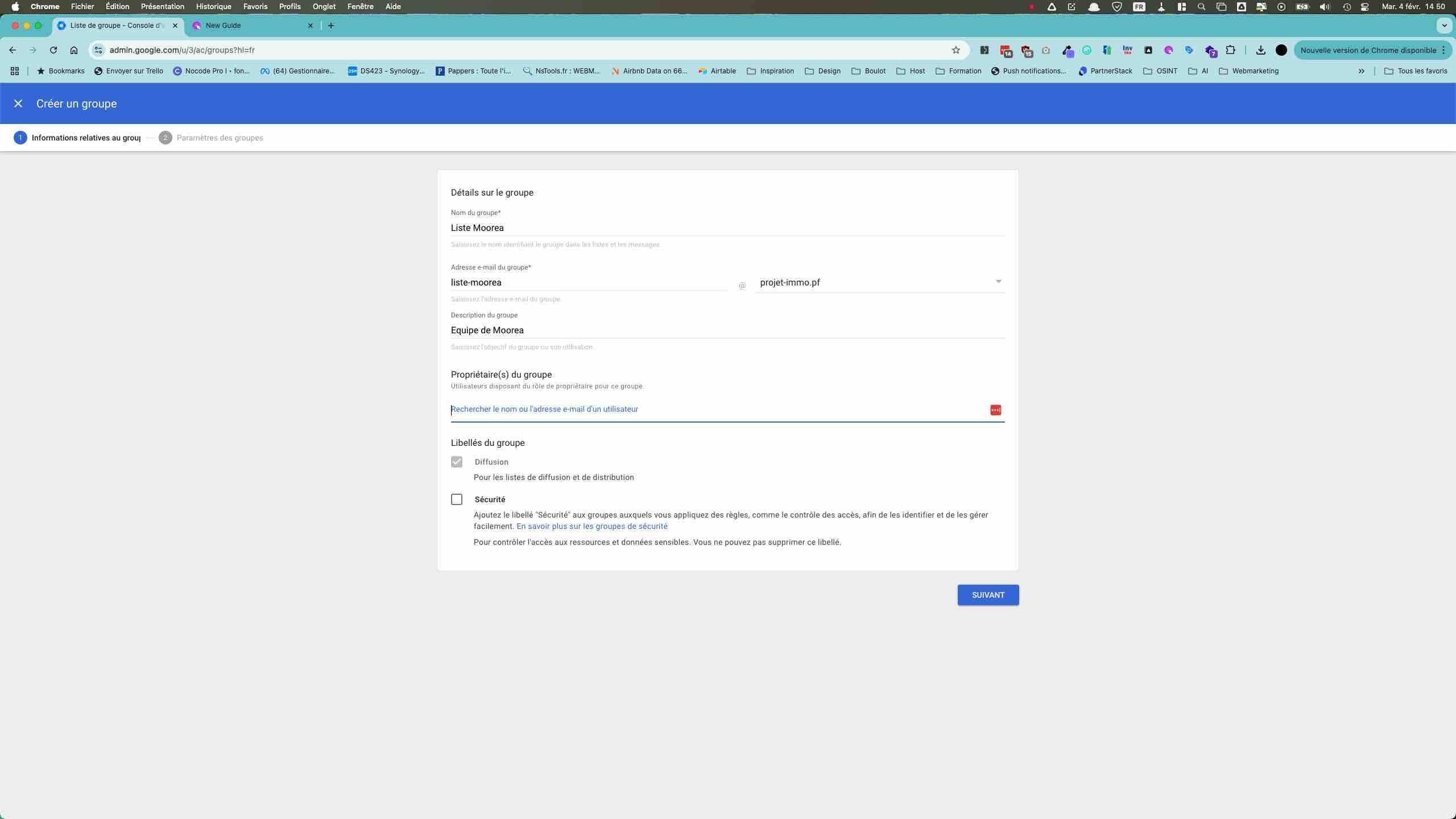 Nommer un propriétaire du groupe (ex: Pascal pour tous les groupes)

