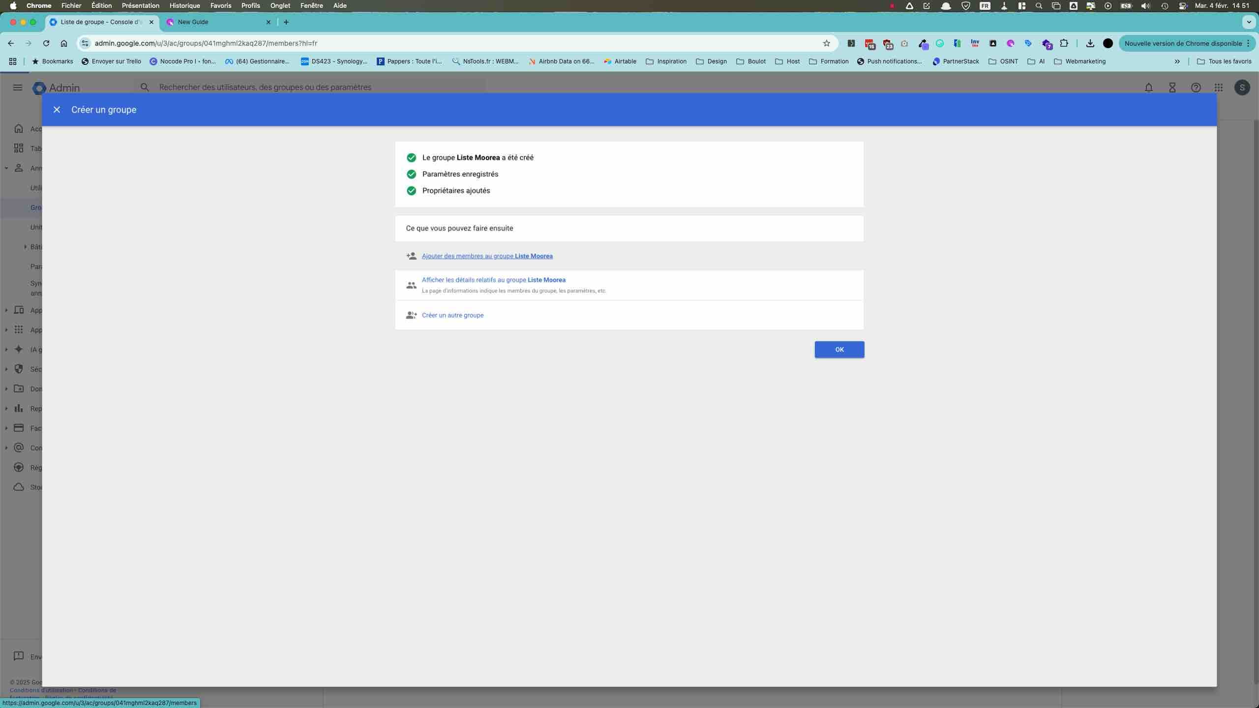 Ajoutez ensuite des membres au groupe venant d'être créés.
