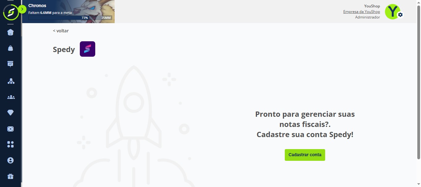 Clique em "Cadastrar conta".