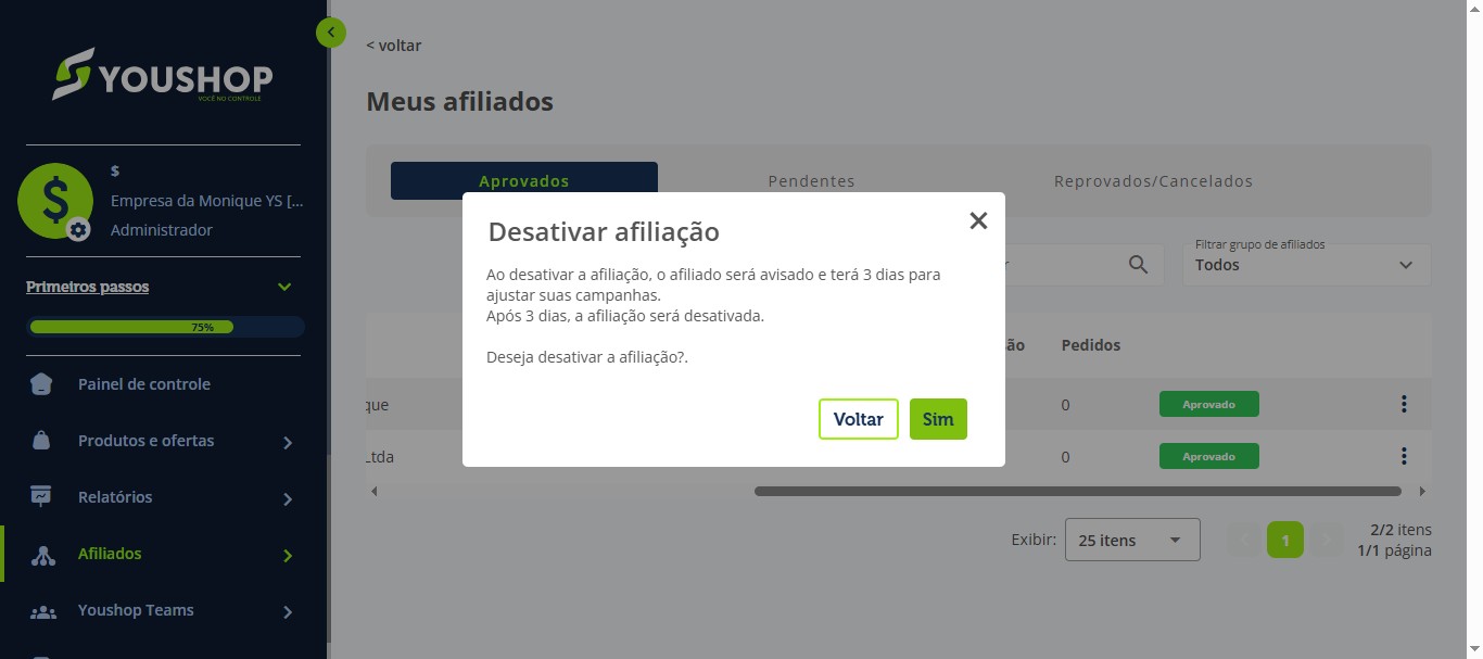 Clique em “Sim” para confirmar.
&nbsp;
Pronto!