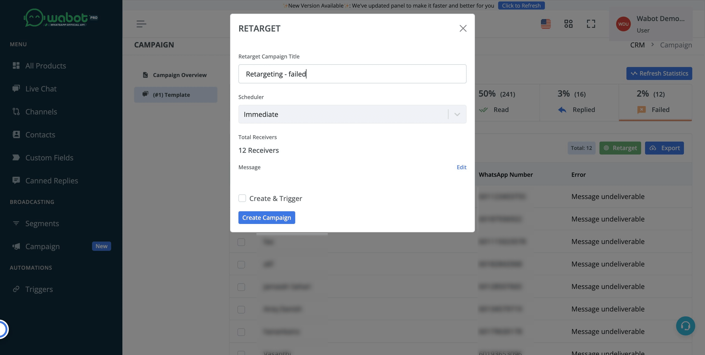 Rename the campaign if needed