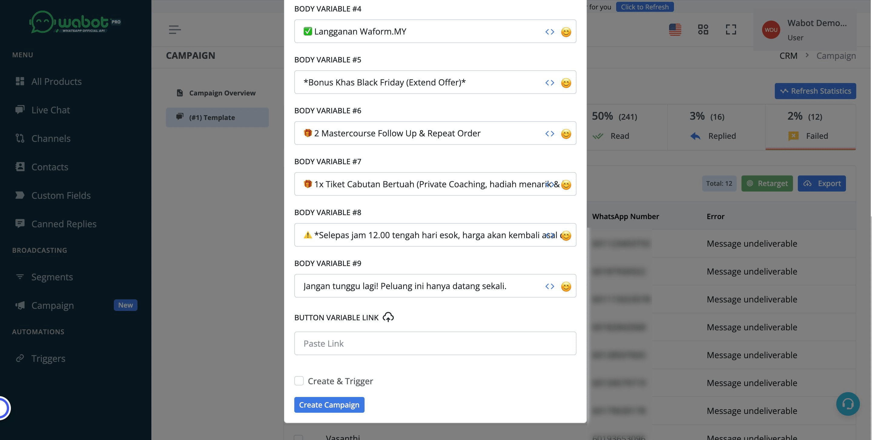 Click on "Create Campaign"