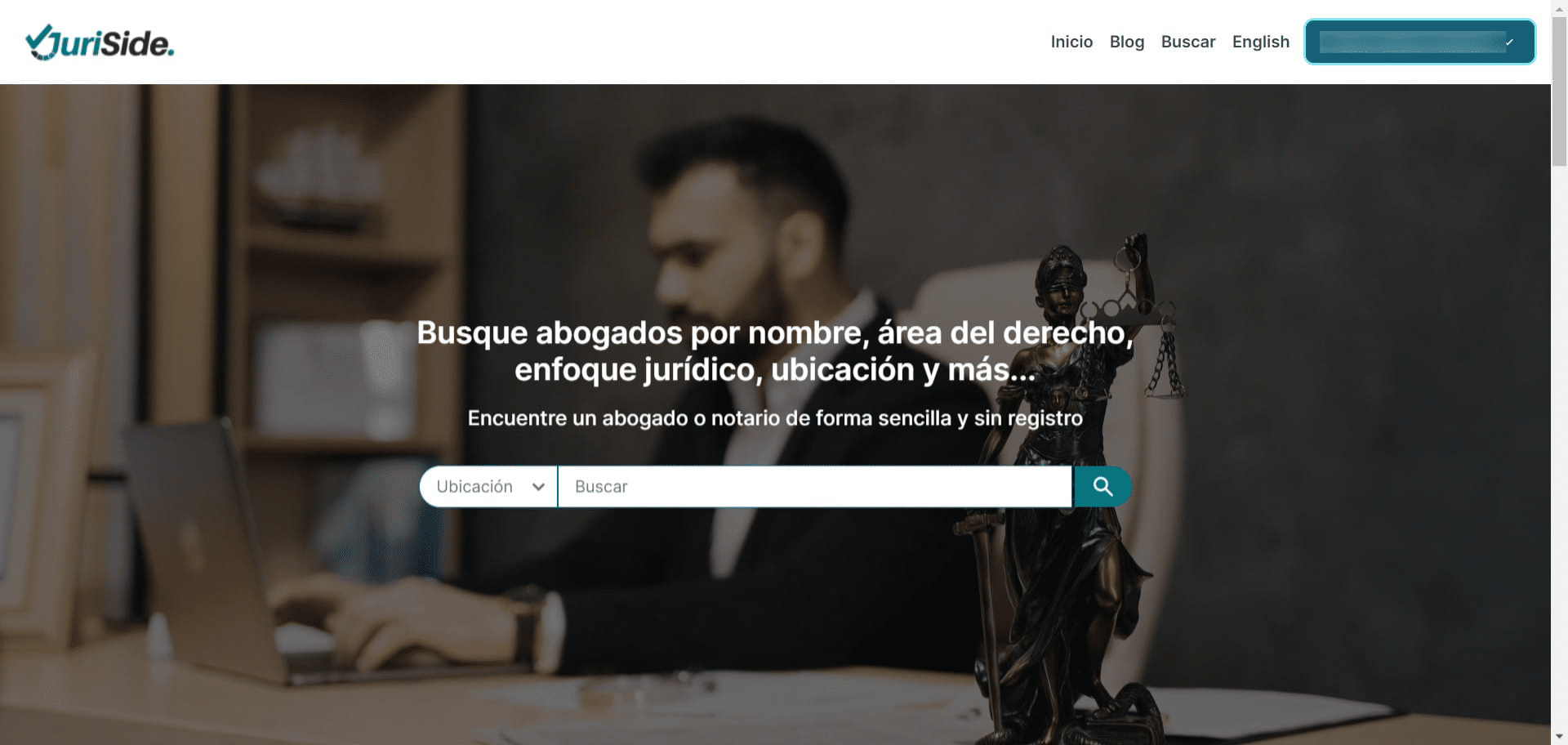 Inicie sesión o regístrese como cliente en www.juriside.com.