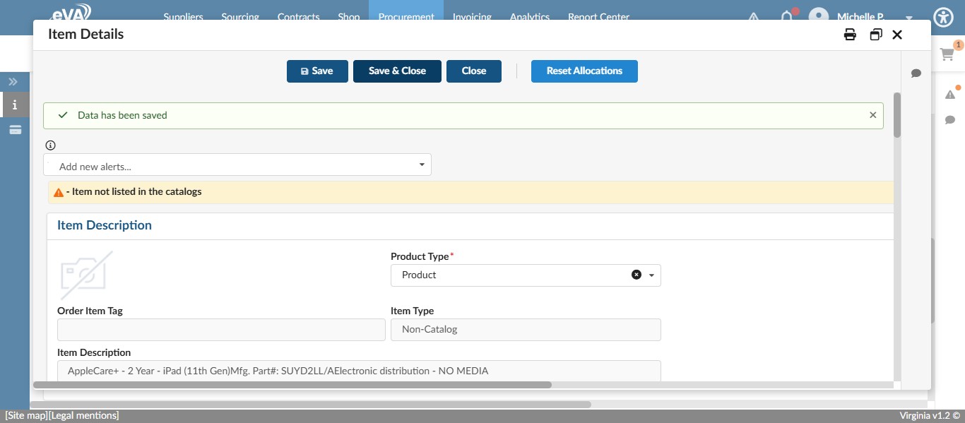 Click on "Save & Close"