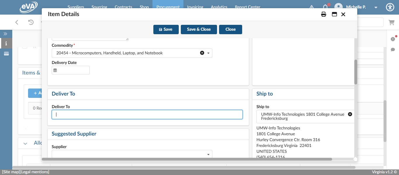 Enter the person's name the item should be shipped to. 