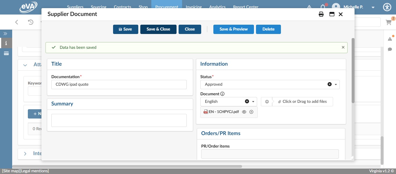 Click on "Save & Close"