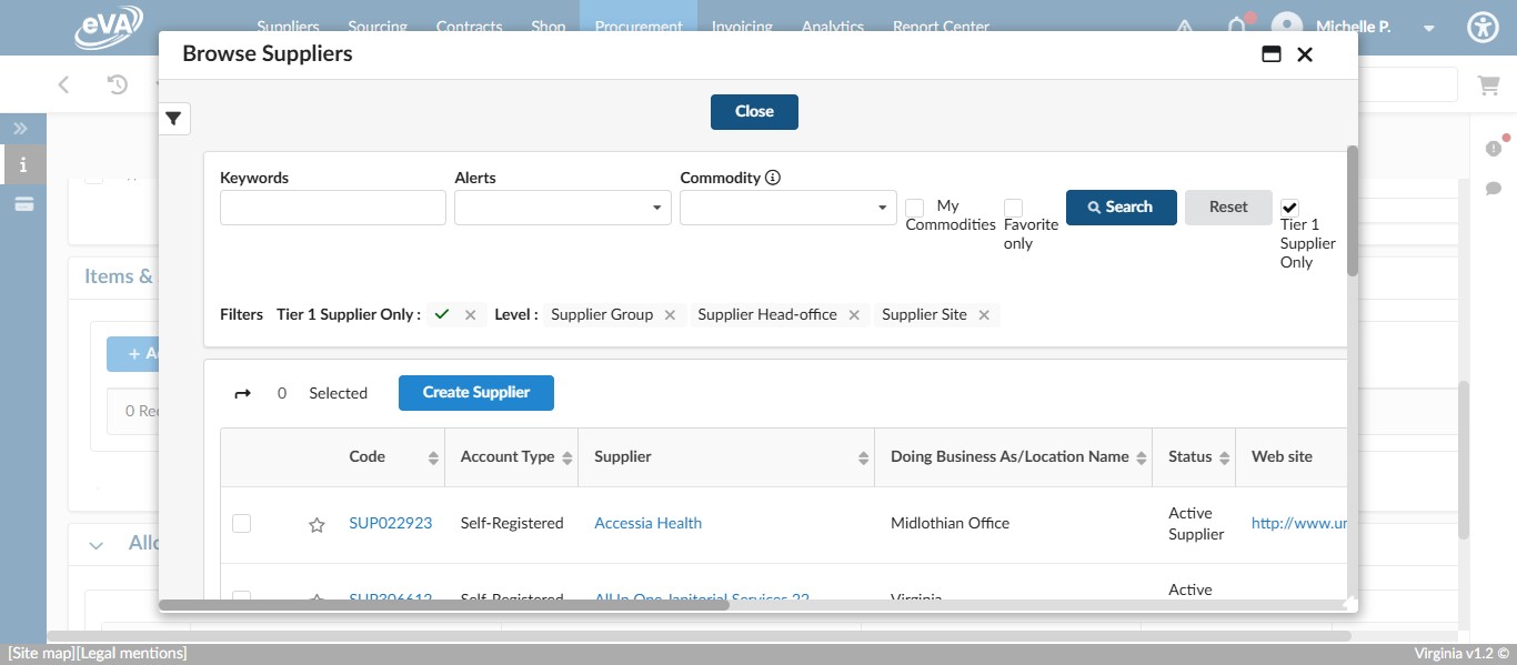 To access your Favorited Suppliers list, click on the check box for Favorite Only.