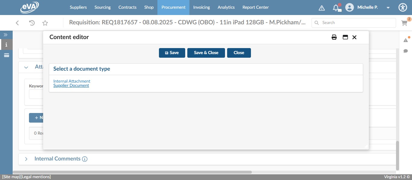 Click on "Supplier Document"