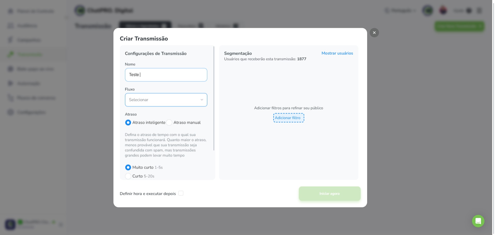 Click on "Selecionar"
