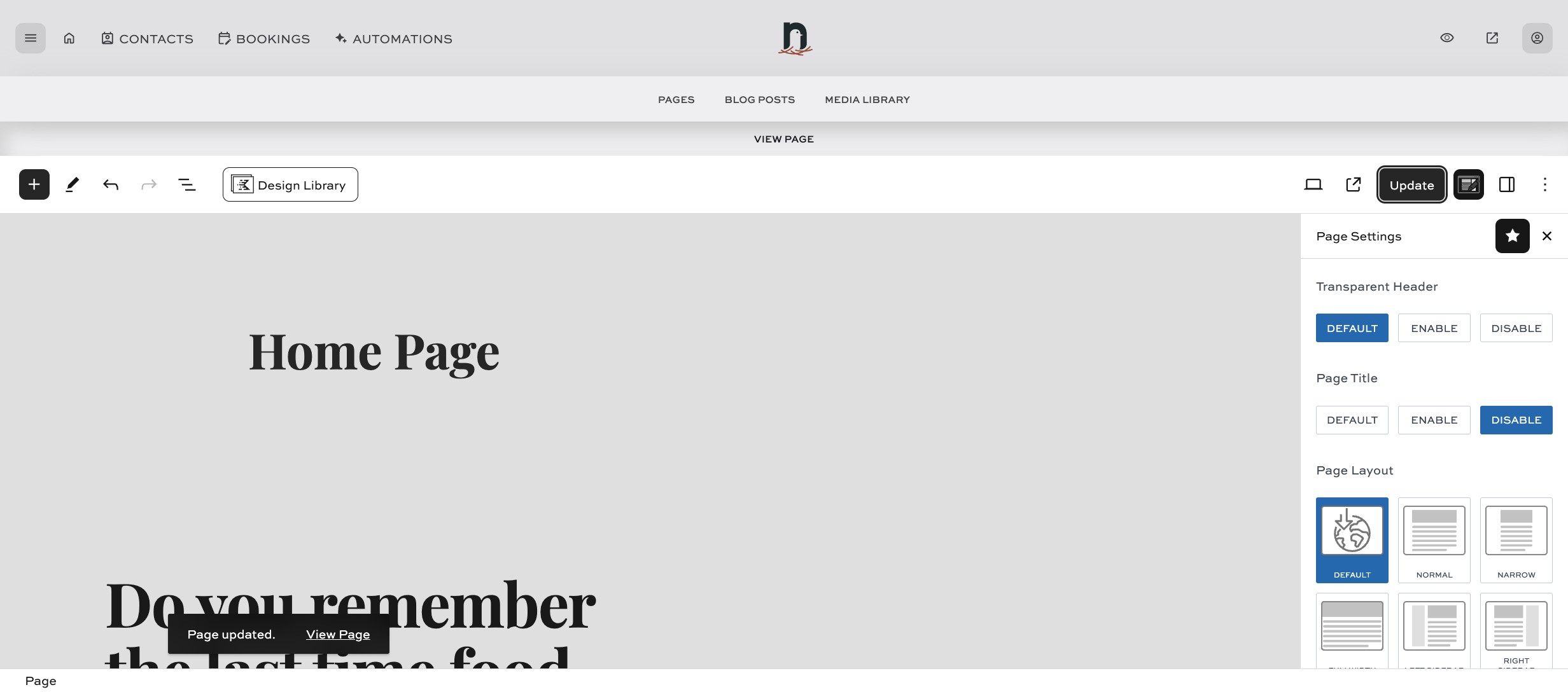 Click on "View Page"