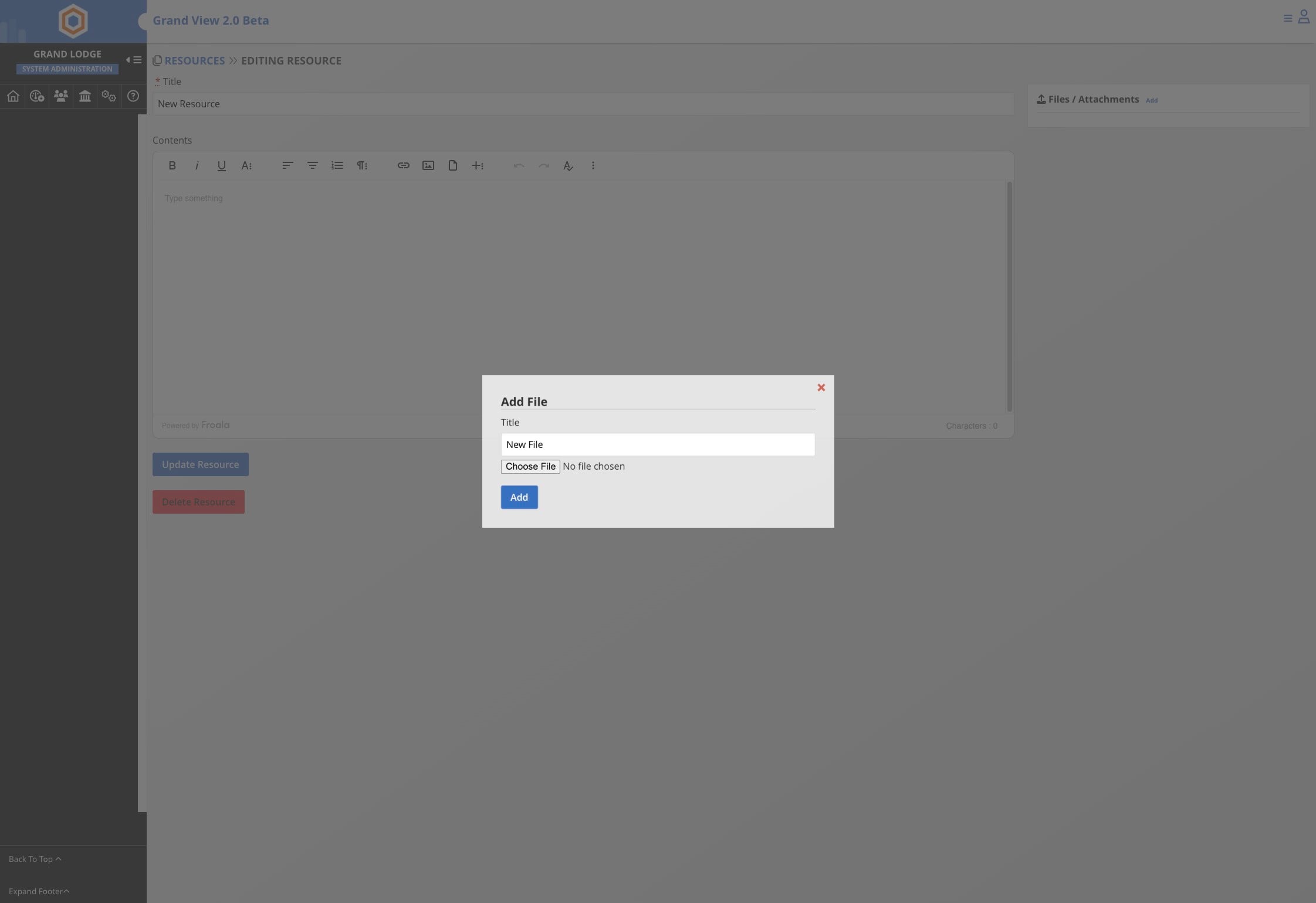Click **Add** in the **Add File** dialog