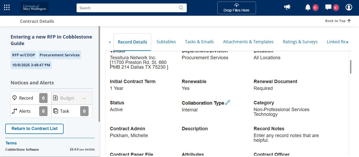 If you have all of your documentation completed, change the Collaboration Type from Internal to Public.