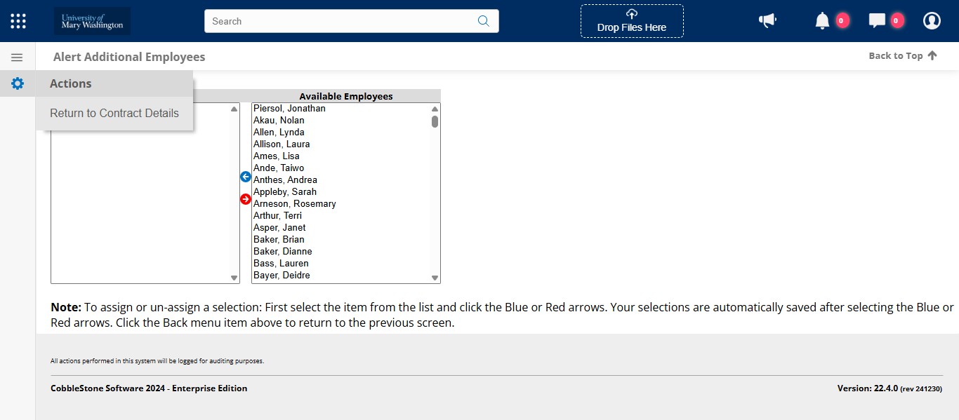 And click on Return to Contract Details.